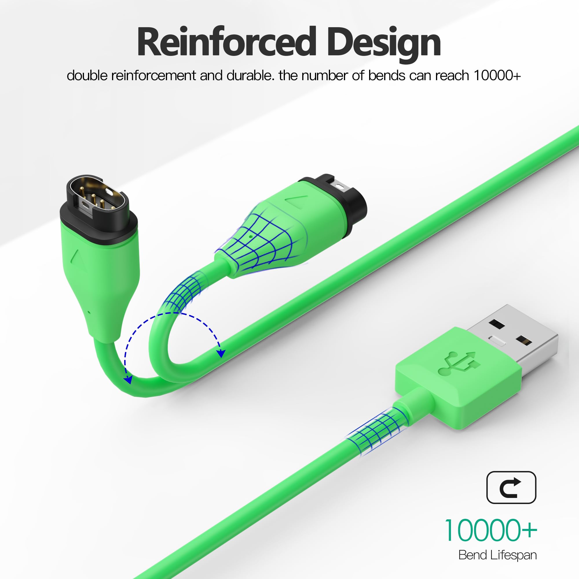 AWINNER Garmin Watch Charger Cable - USB A Charging Cord (1 Pack) - Compatible with Garmin Smartwatches - Perfect for Home, Office & Travel Charging
