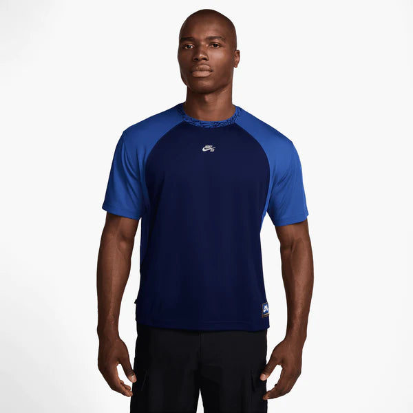 Nike SB Dri-FIT Knit Jersey Men's Basketball Shirt - Breathable Moisture-Wicking Performance Top (Blue Void/Game Royal) for Streetwear & Casual Sports
