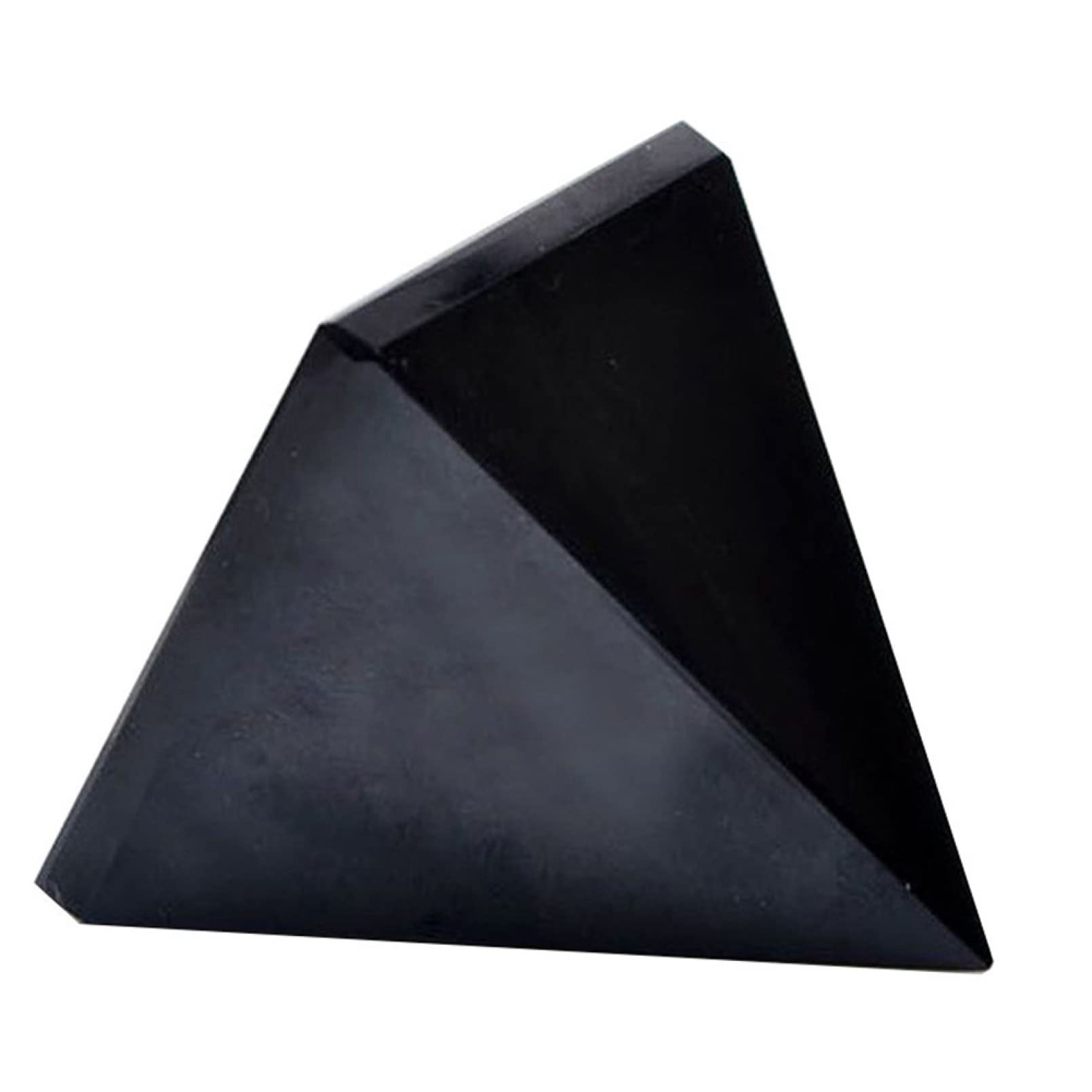 Natural Crystal Obsidian Pyramid Decor - Egyptian Style Home Ornament for Living Room, Meditation Space & Feng Shui Gifts | Healing Stone Display & Spiritual Decor