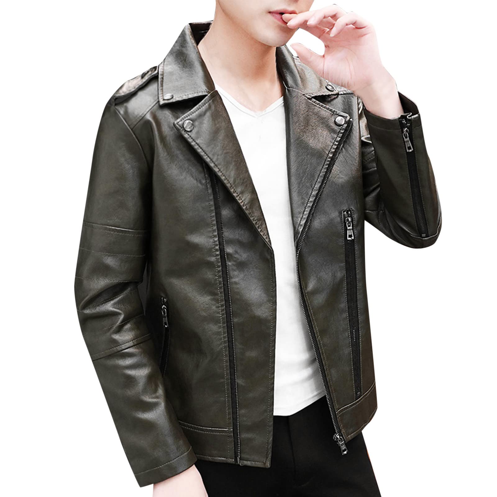 Men's Casual Long Sleeve Jacket with Pockets - Warm Autumn Winter Coat with Turndown Neck Collar | Perfect for Outdoor Activities, Work, and Daily Wear