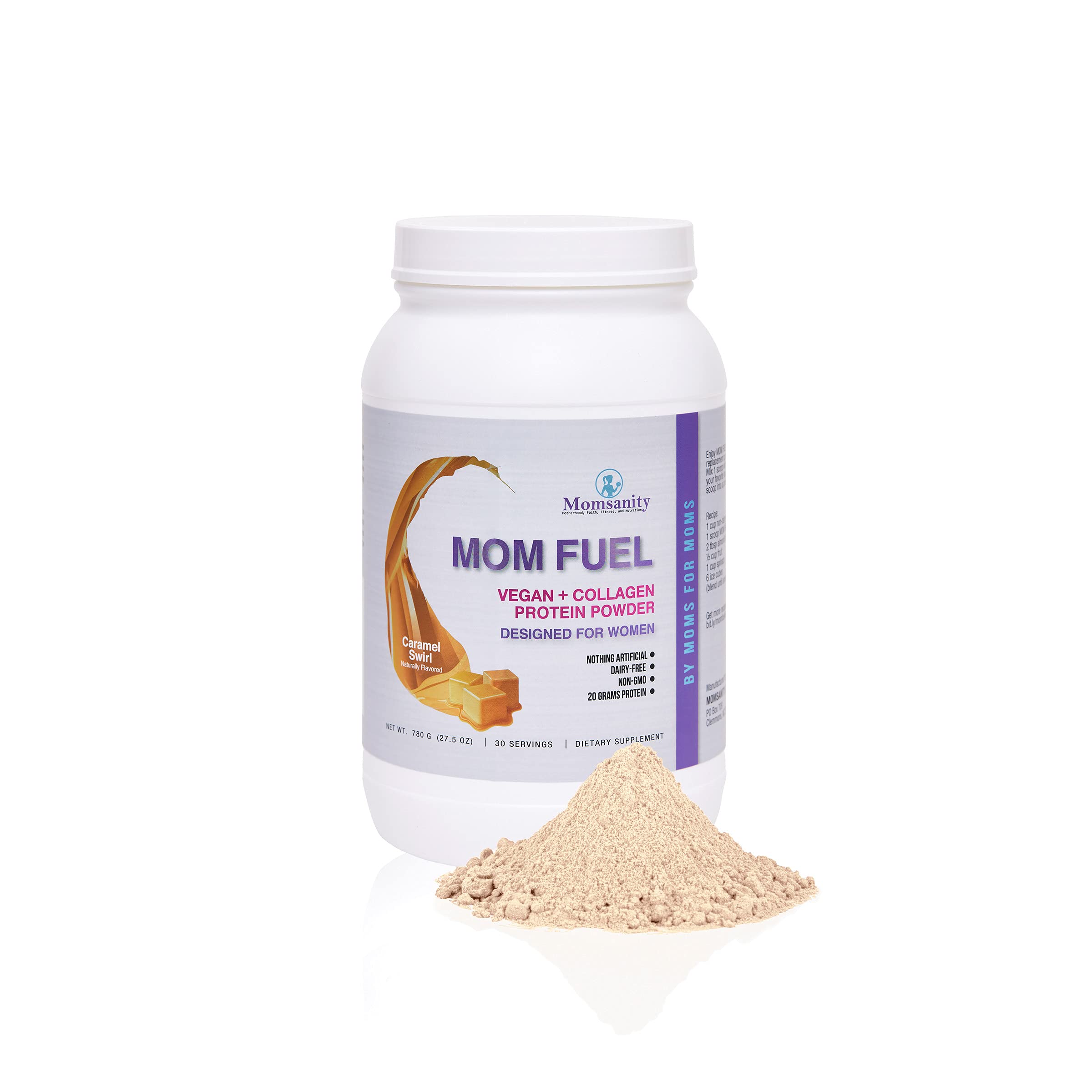 Momsanity Dairy-Free Protein Powder for Women – Plant & Collagen Protein Meal Replacement with 20g Protein (Caramel Swirl) – Perfect for Post-Workout Recovery & Healthy Weight Management