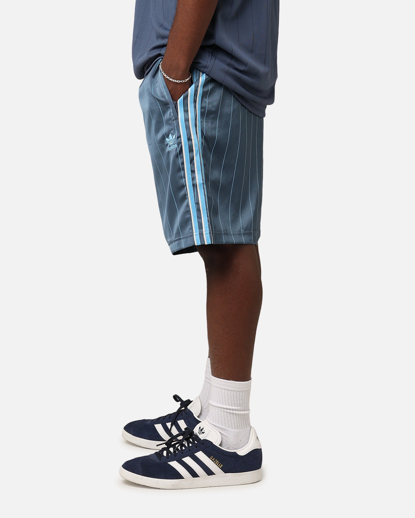 Adidas Pinstripe Sprinter Shorts - Men's Athletic Running Shorts with Side Pockets - Perfect for Gym, Jogging & Casual Wear