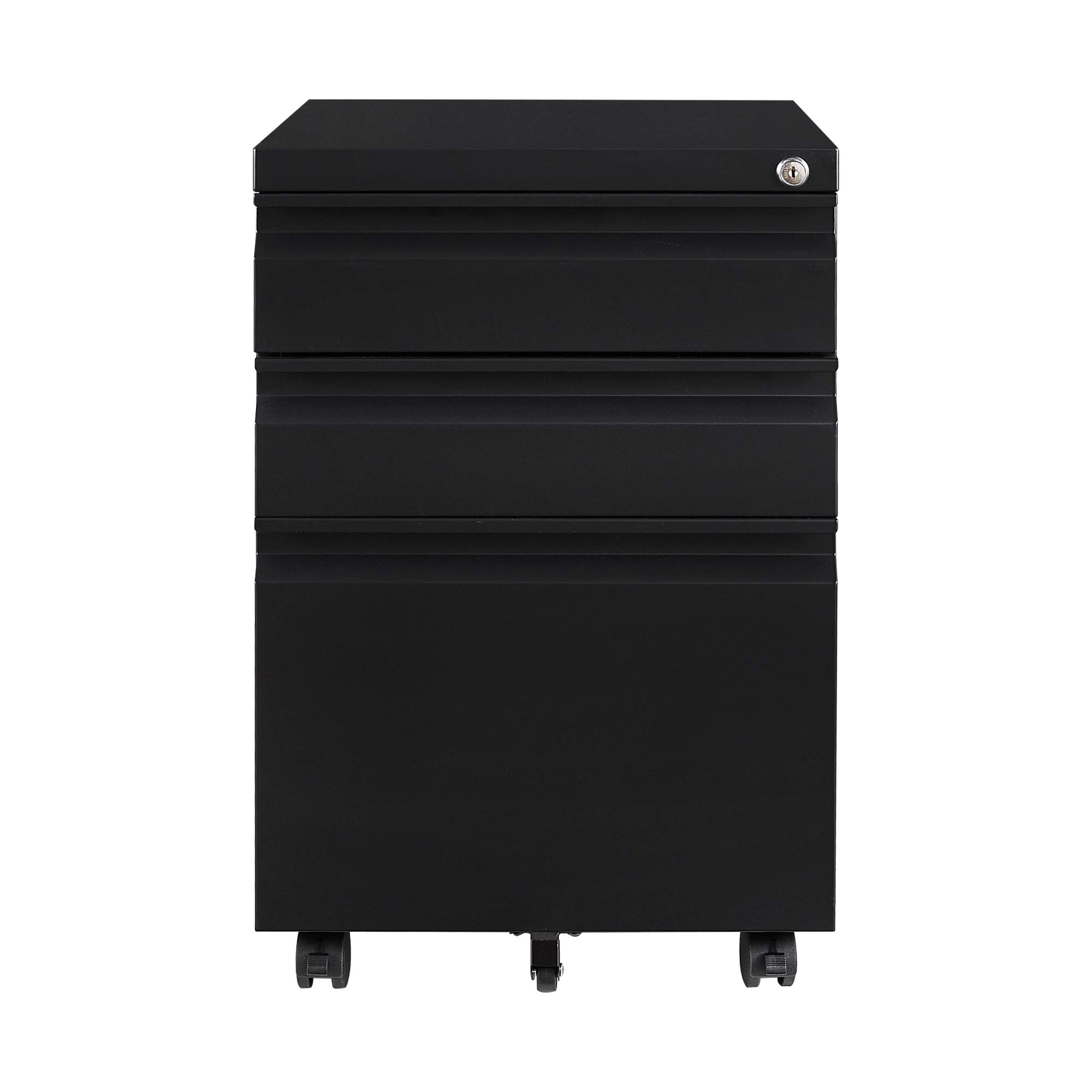 Fesbos 3-Drawer Vertical Locking File Cabinet - Mobile Metal Storage for Legal & Letter Size Documents - Pre-Assembled Office File Cabinet with Wheels - Perfect for Home Office, Under Desk Storage & Document Organization