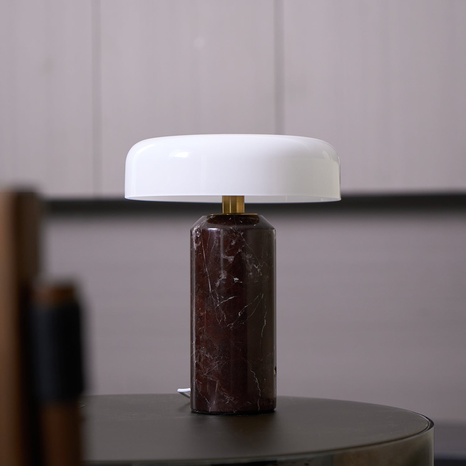 Lunara Marble Table Lamp - Modern Home Decor, Bedside & Living Room Lighting - Elegant Marble Base with Fabric Shade for Bedroom, Office, or Study Room