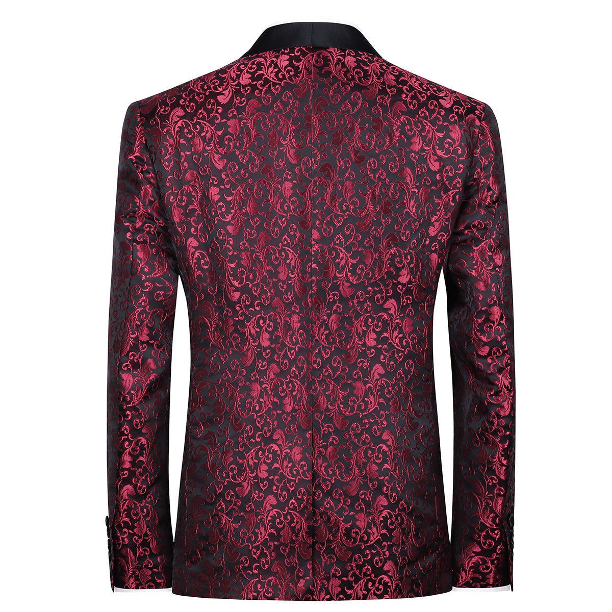 Men's Floral Jacquard Dress Suit Jacket - Printed Tuxedo Blazer in Red | Formal Wear for Weddings, Parties & Special Occasions