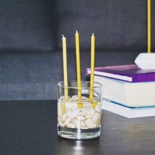 100% Pure Beeswax Taper Candles - 12 Inch All Natural Unscented Dripless Smokeless Slow Burning Non Toxic Candles Bulk Pack for Home Decor, Dinner Parties, Wedding Cakes, Church Ceremonies, Hanukkah & Christmas Celebrations