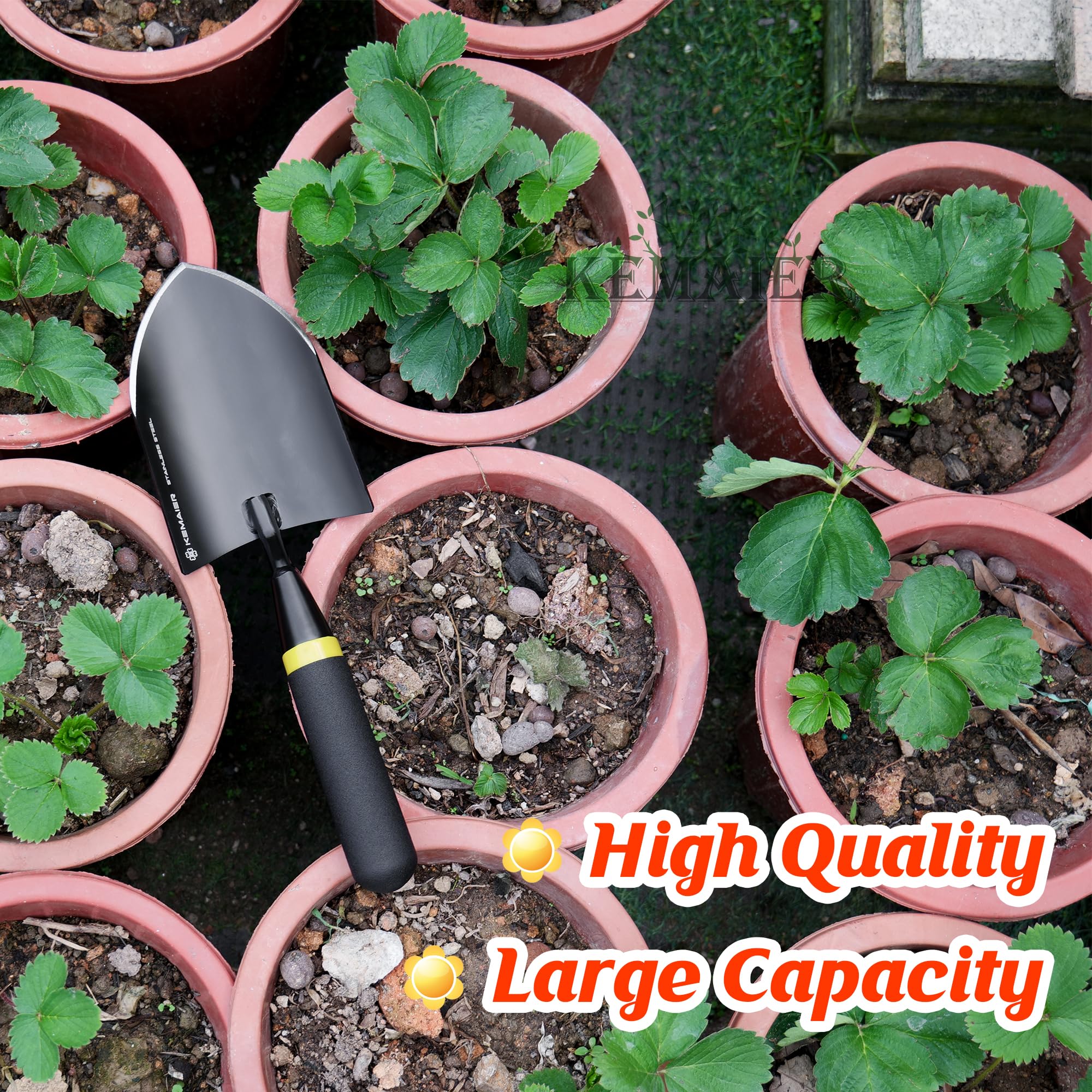 Premium Heavy Duty Stainless Steel Garden Trowel & Shovel Set - Rustproof Digging & Weeding Tools for Gardening, Planting, Landscaping - Perfect for Flower Beds, Vegetable Patches & Outdoor Projects