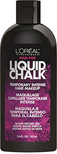 L'Oreal Liquid Chalk Temporary Hair Color - Pink Pop (6 Pack) | Semi-Permanent Hair Dye for Vibrant Looks, Parties & Festivals