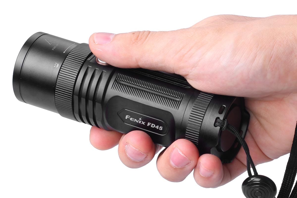 Fenix FD45 High-Power Focus Flashlight - 1000 Lumens, Rechargeable, Waterproof - Ideal for Camping, Hiking, and Emergency Use