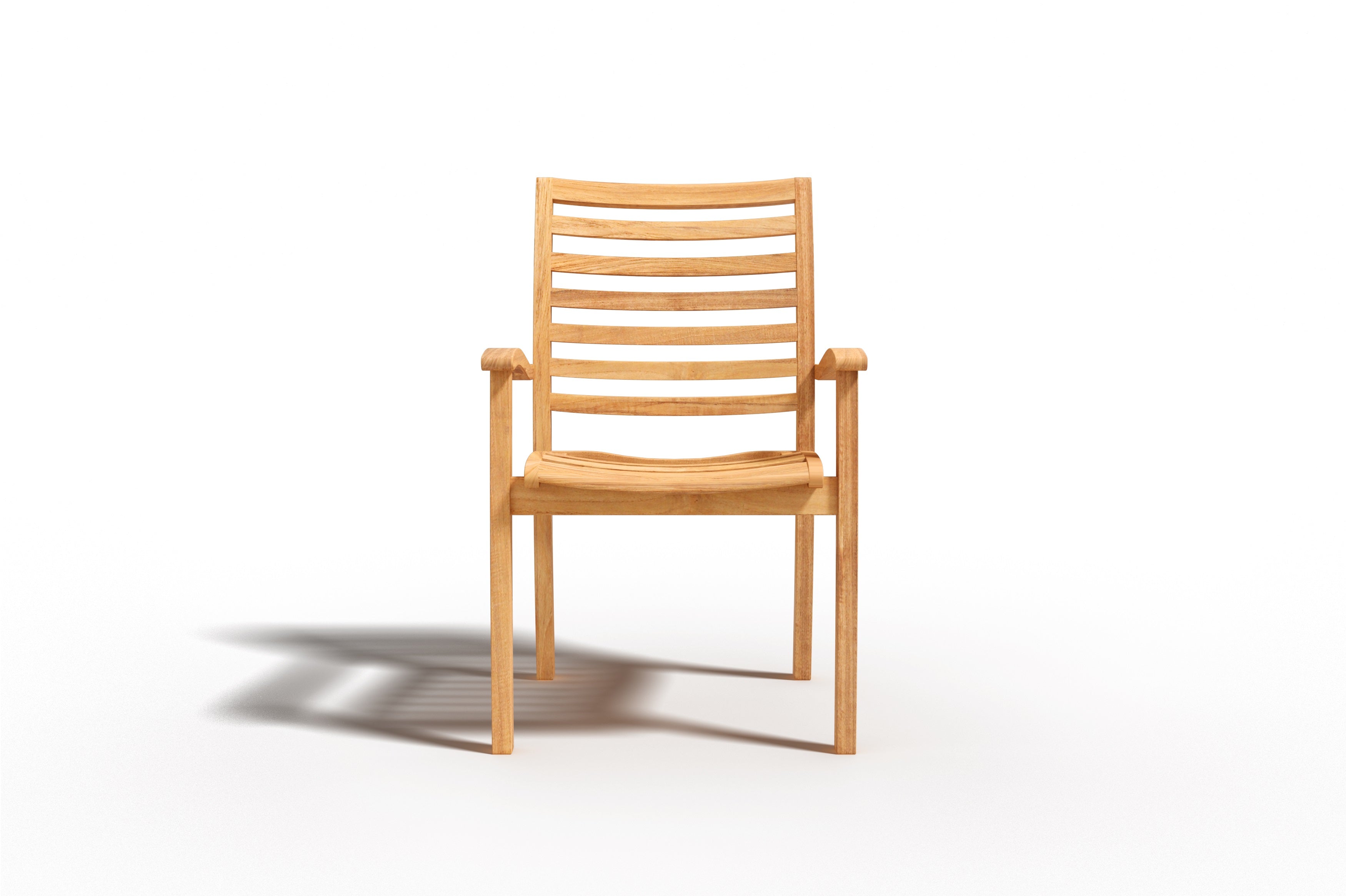 Premium Teak Outdoor Dining Stacking Armchairs - Set of 4 - Weather-Resistant Patio Furniture for Garden, Poolside & Restaurant Use