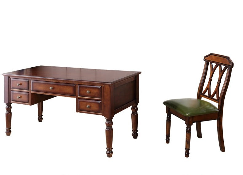 Preston Hilton American European Style Writing Desk - Executive Office Desk, Computer Workstation for Home & Office Use | Perfect for Remote Work, Study & Professional Workspaces