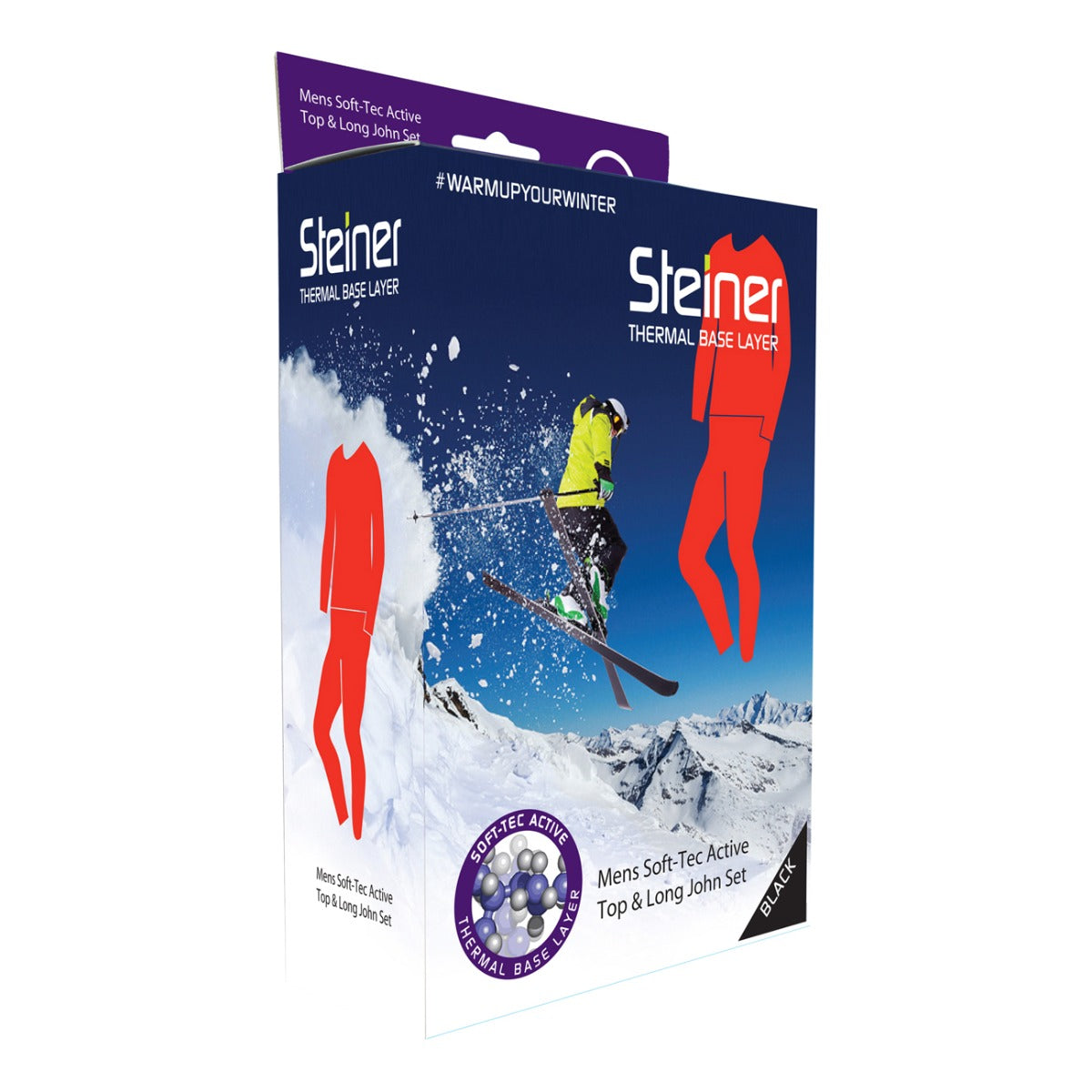 Steiner Kids Soft Tec Base Layer Set - Thermal Underwear for Boys & Girls - Black - Perfect for Winter Sports, Outdoor Activities & Cold Weather Layering