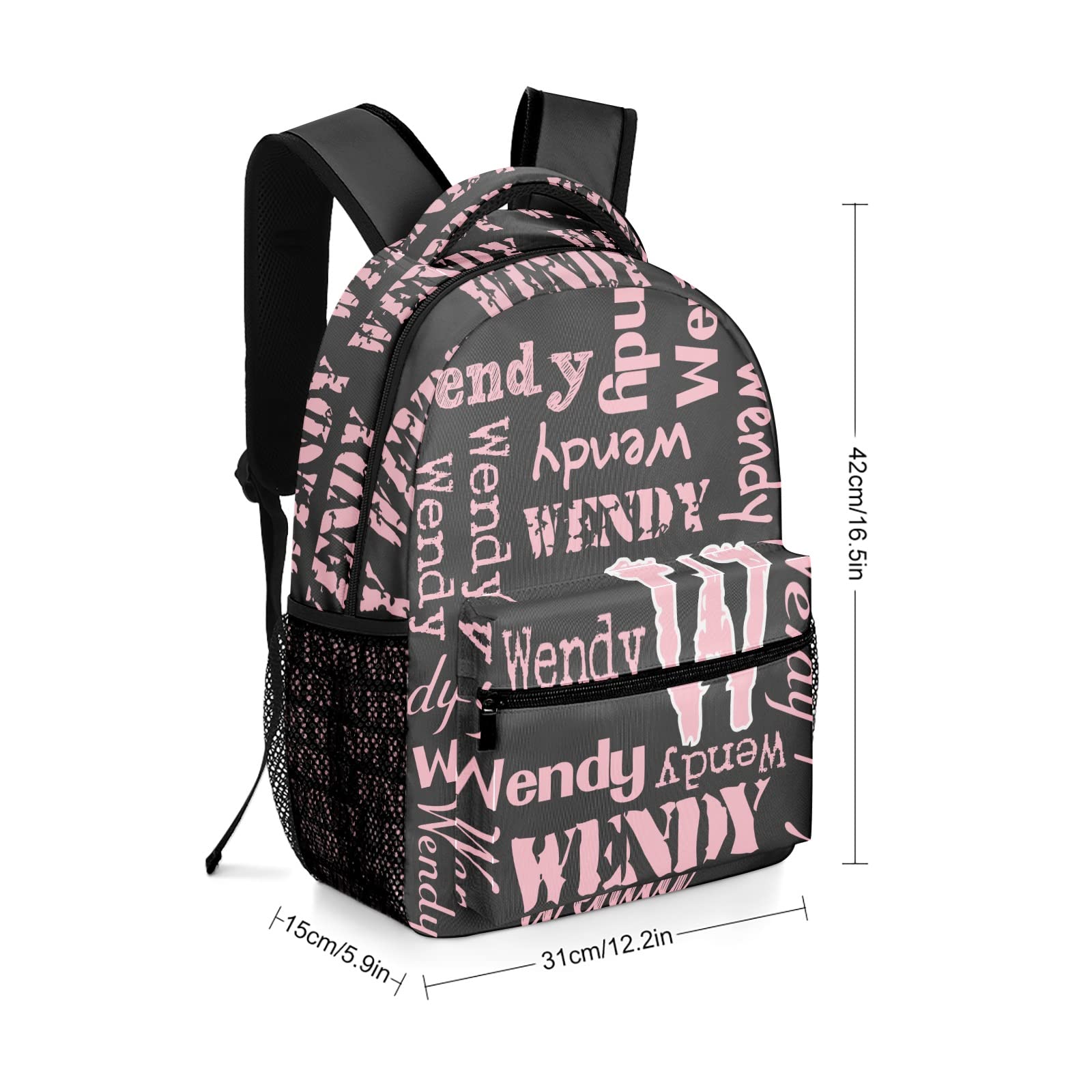 Personalized Name Waterproof Travel Backpack - Artistic Splice Pink Letter Design for Men & Women | Ideal for School, Work, Gym & Outdoor Adventures