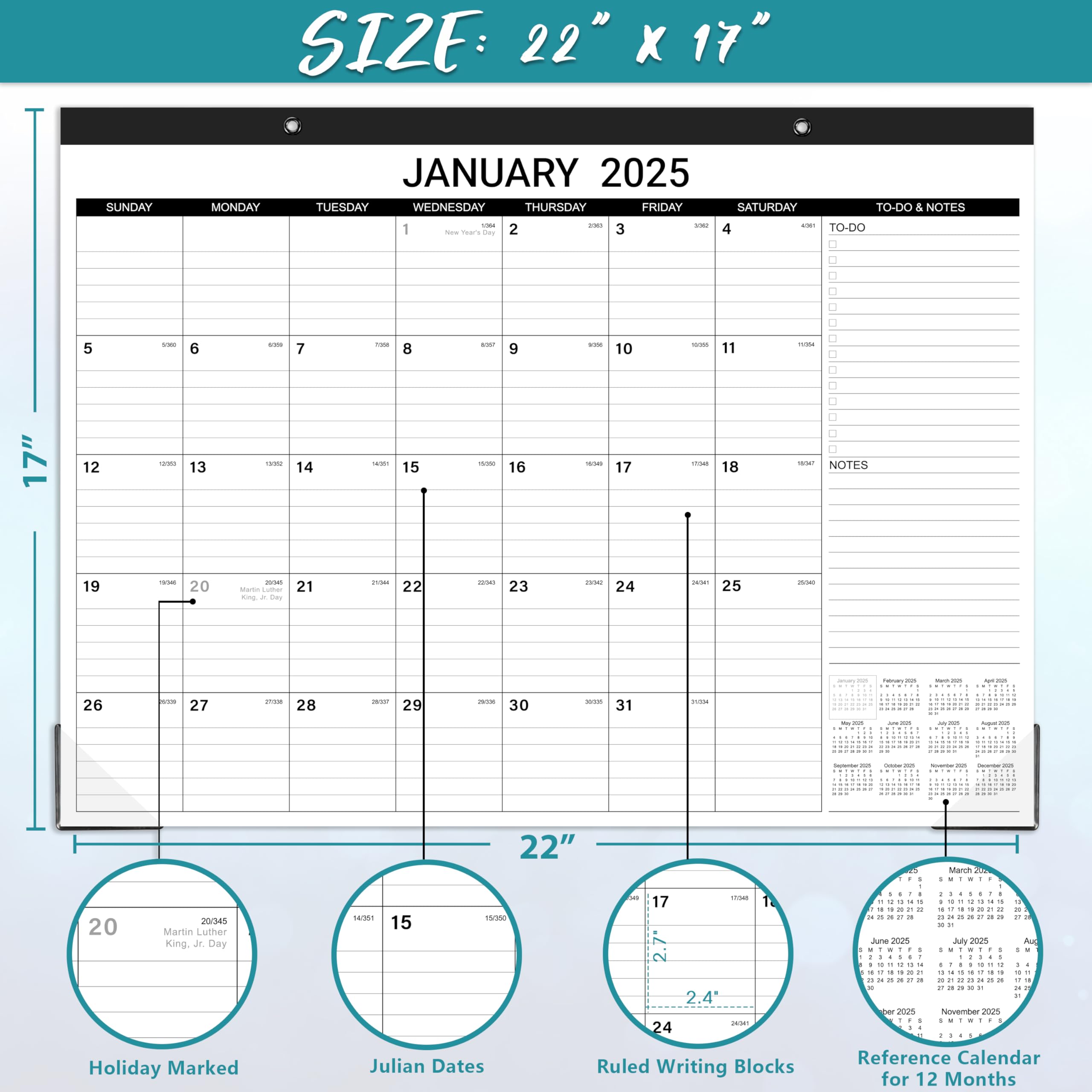 2025 Large Desk Calendar - 22