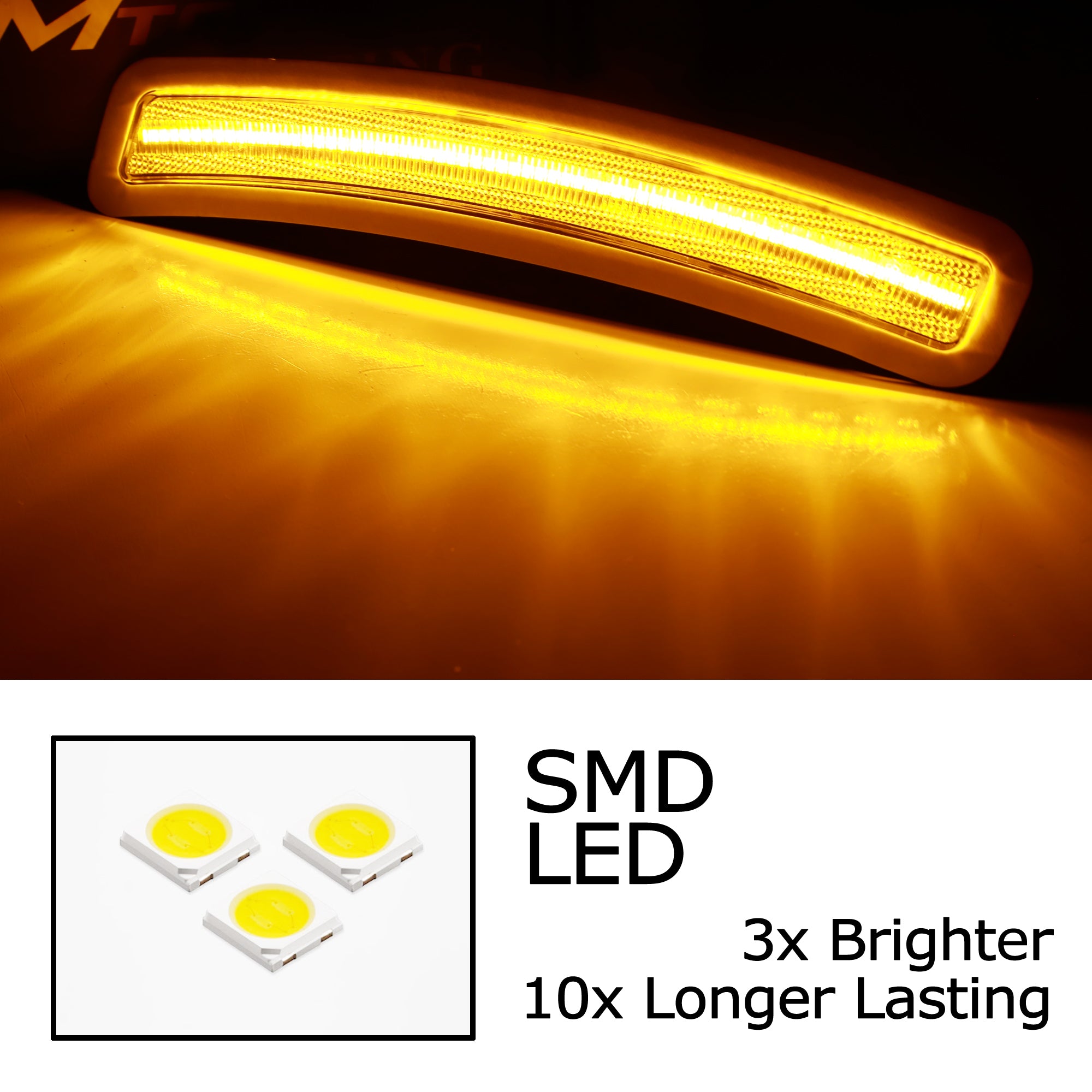 Amber LED Bumper Side Marker Lights for BMW 3 Series G20 (2019+) - Clear Lens Replacement - Enhance Visibility & Style for Night Driving & Car Customization
