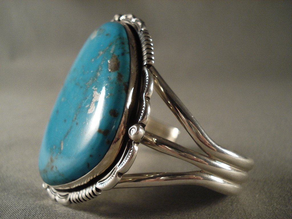 100 Gram Vintage Navajo Deep Blue Turquoise Native American Jewelry Silver Bracelet - Handmade Southwest Style Bangle for Women, Boho Fashion Accessory, Perfect for Festivals & Special Occasions