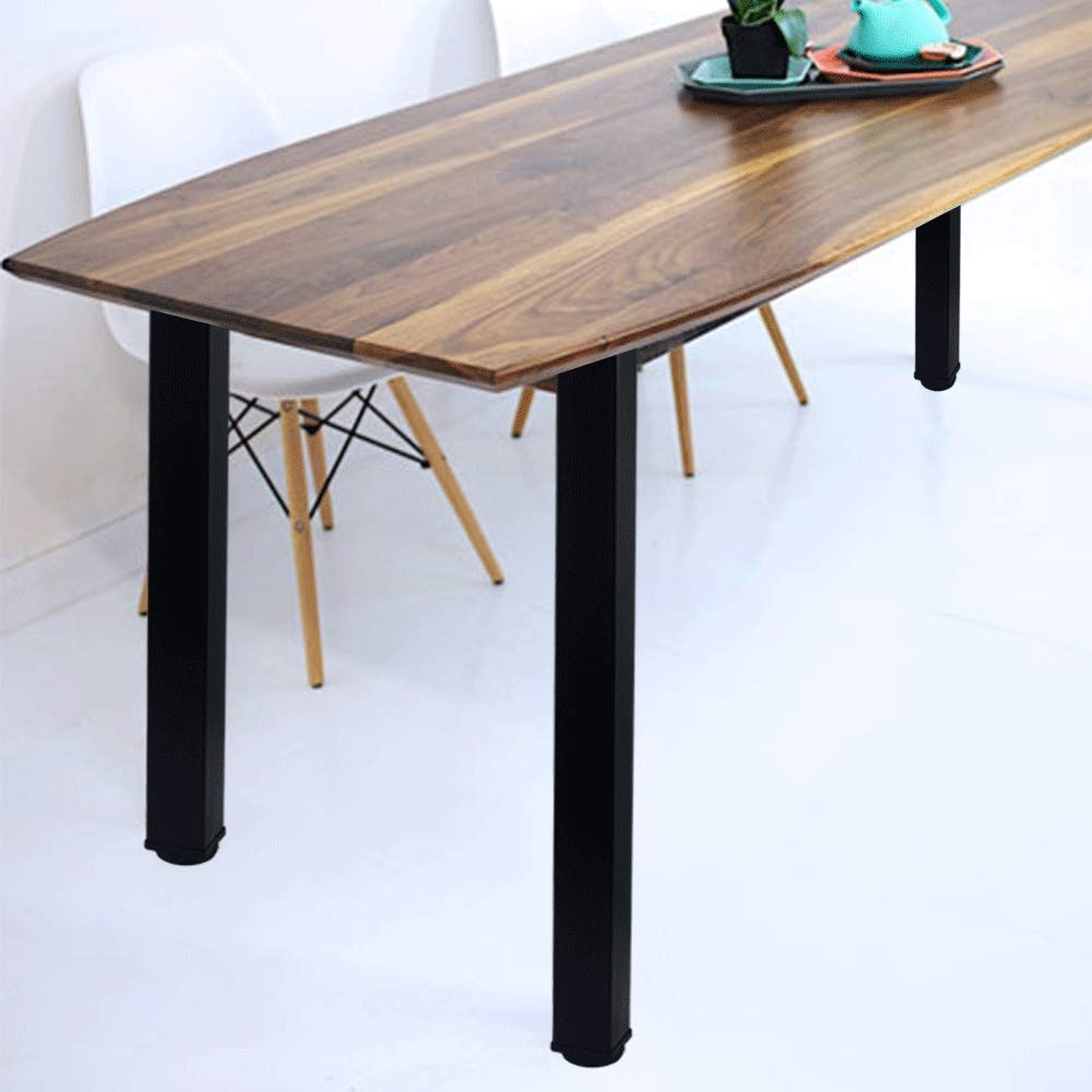 QLLY 28 Inch Adjustable Metal Table Legs - Heavy Duty Square Furniture Legs for Office Desk, Dining Table, Workbench - Set of 4 Black - Perfect for Modern Home & Office Furniture Upgrade