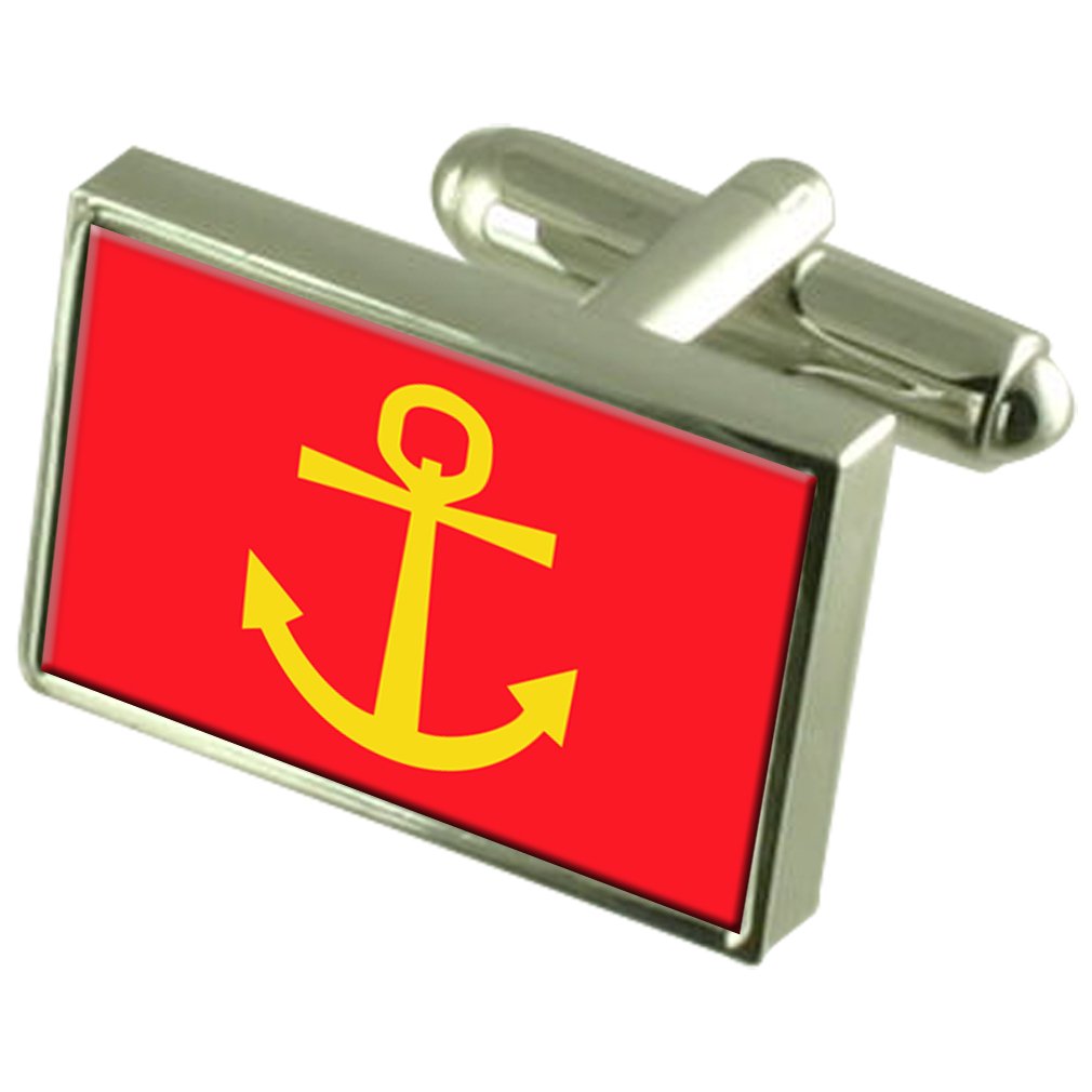 Premium Narvik City Norway Flag Cufflinks Set - Engraved Gift Box - Perfect for Formal Events, Business Meetings & Wedding Gifts