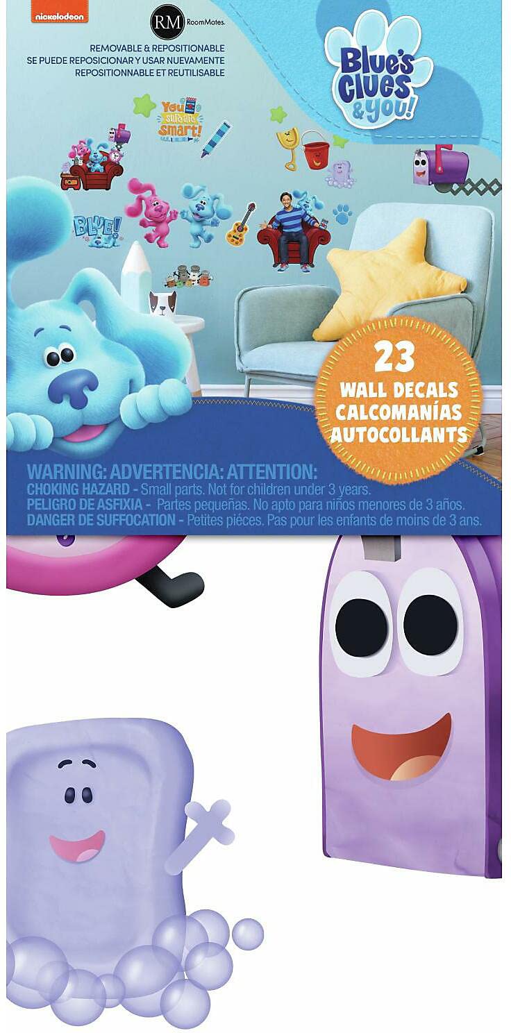 Blue's Clues Peel and Stick Wall Decals - Removable Kids Room Decor, Nursery Stickers, DIY Wall Art for Boys & Girls - Perfect for Bedrooms, Playrooms, and Classrooms