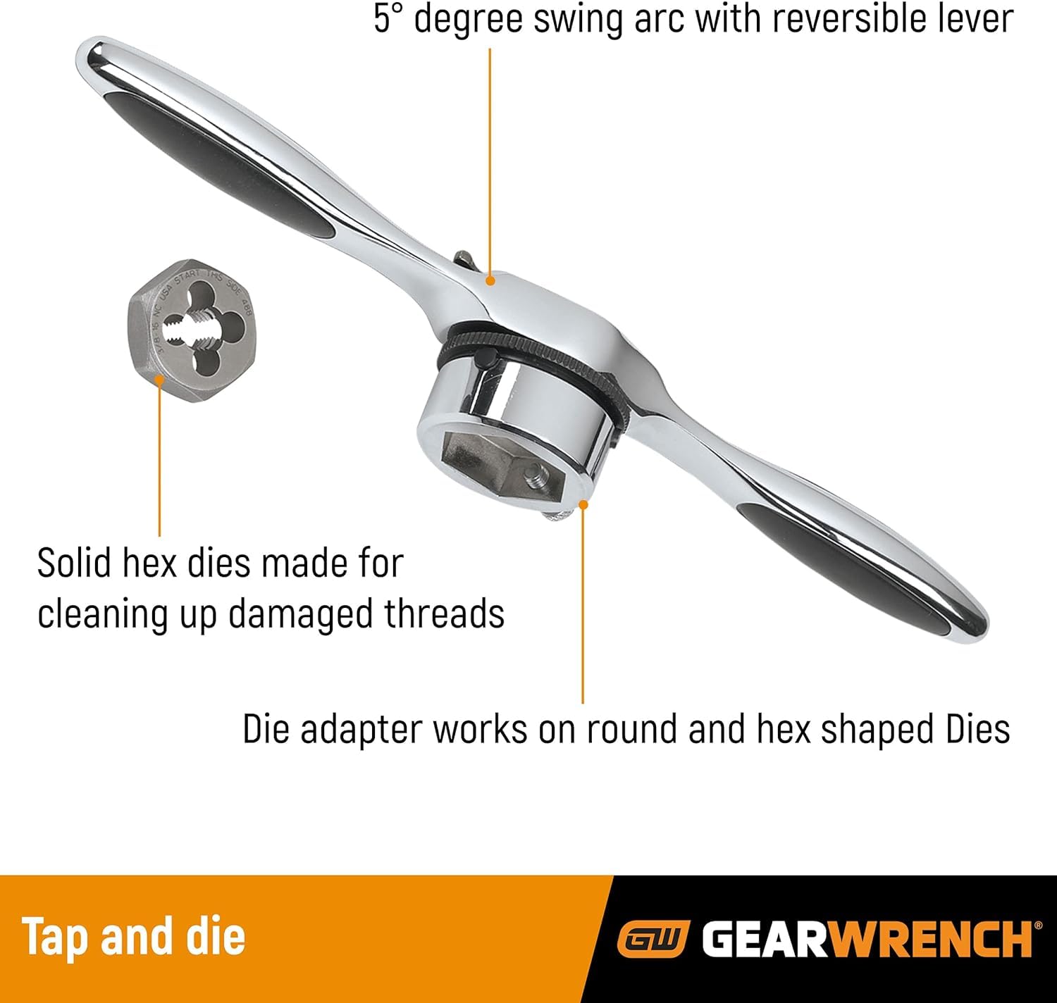 GEARWRENCH 114-Piece Ratcheting Tap and Die Set - SAE & Metric (82812) for Professional Mechanics & DIY Auto Repair