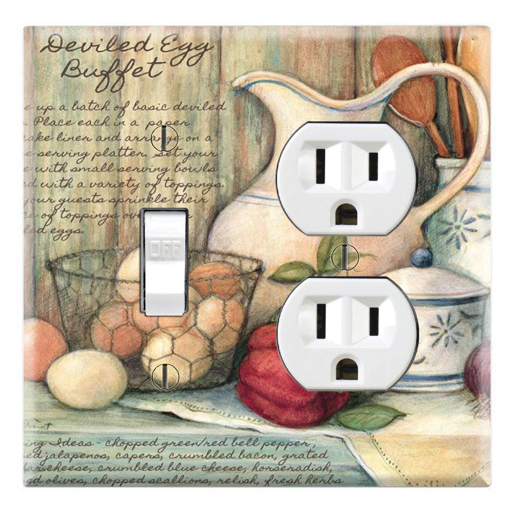 Kitchen Eggs Wall Plate Cover - Toggle Outlet Combo for Home Decor