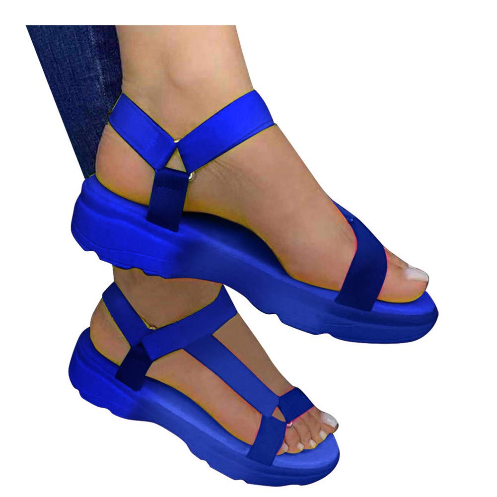 Women's Platform Sandals with Ankle Strap - Comfortable Open Toe Strappy Summer Sandals for Beach, Vacation & Casual Outfits