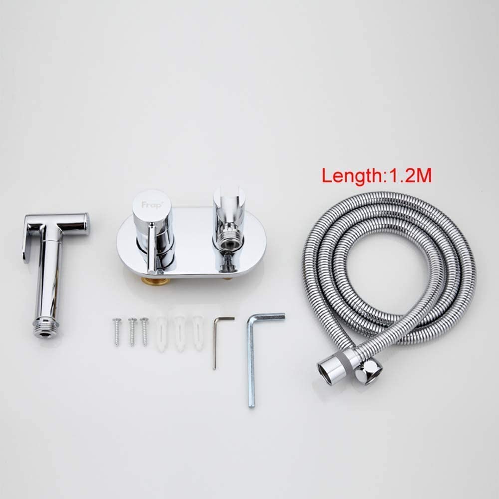 **Brass Chrome Handheld Sprayer Kit - Portable Wall Mounted Shower Sprayer for Bathroom, Toilet Cleaning & Personal Hygiene | Ideal for Cloth Diaper Washing, Floor Cleaning & Household Use**