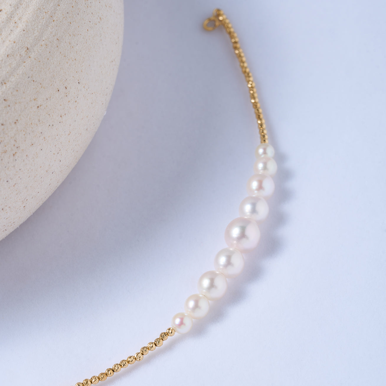 18K Solid Gold Akoya Pearl Bracelet for Women - Elegant Luxury Jewelry Gift for Anniversary, Birthday & Special Occasions | KB00044