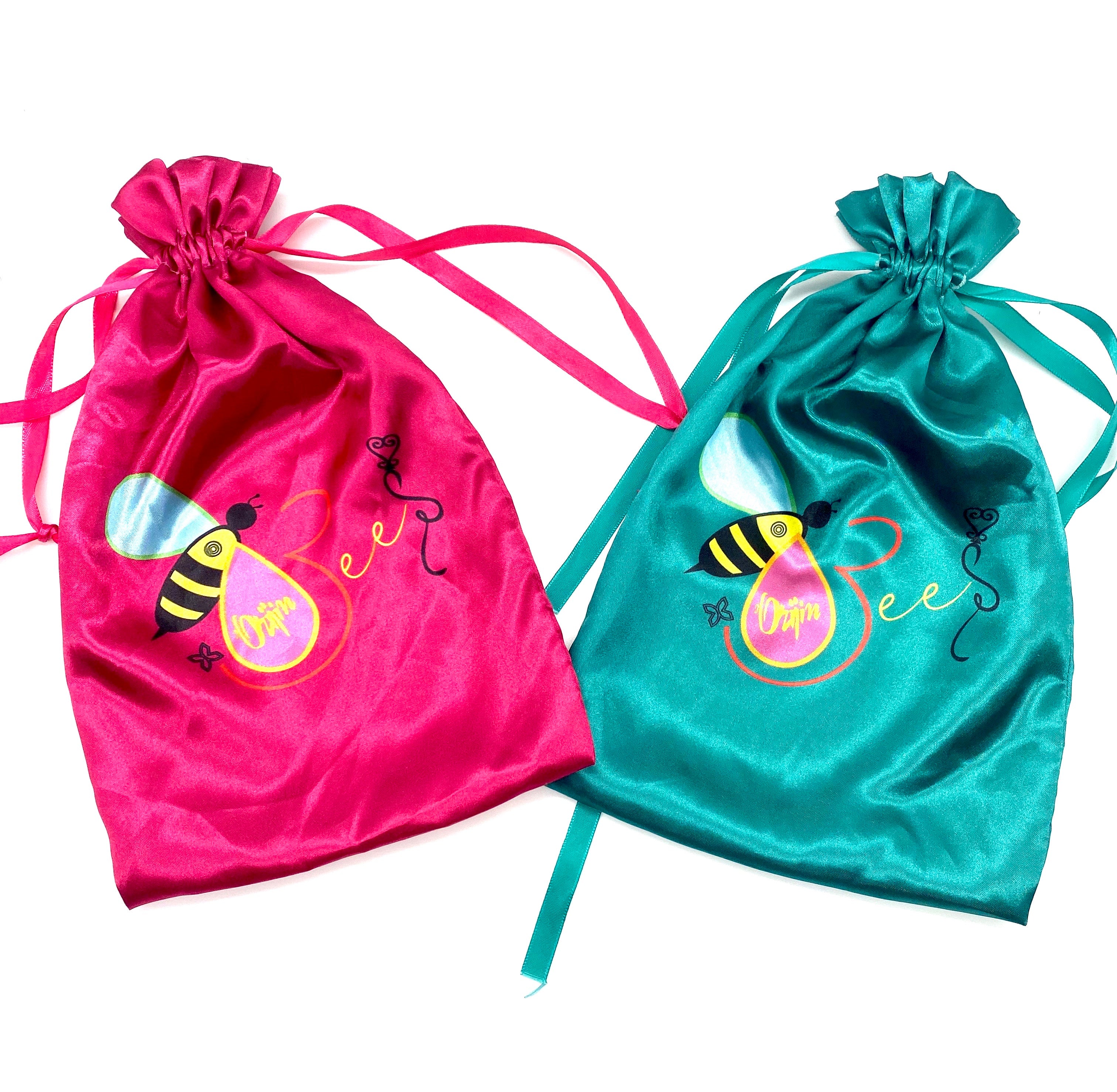 Bee-autiful Reversible Adjustable Satin Bonnet for Women - Single or Set of 2 - Silk Hair Wrap for Sleeping, Travel & Hair Protection
