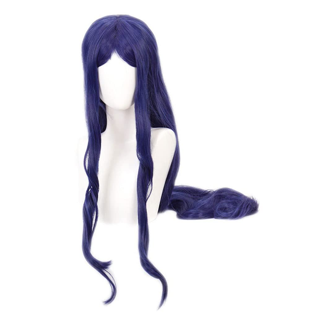 Long Blue Synthetic Cosplay Wig with Bangs - Natural Lolita Style Anime Halloween Wig for Women | Perfect for Costume Parties, Cosplay Events & Themed Celebrations