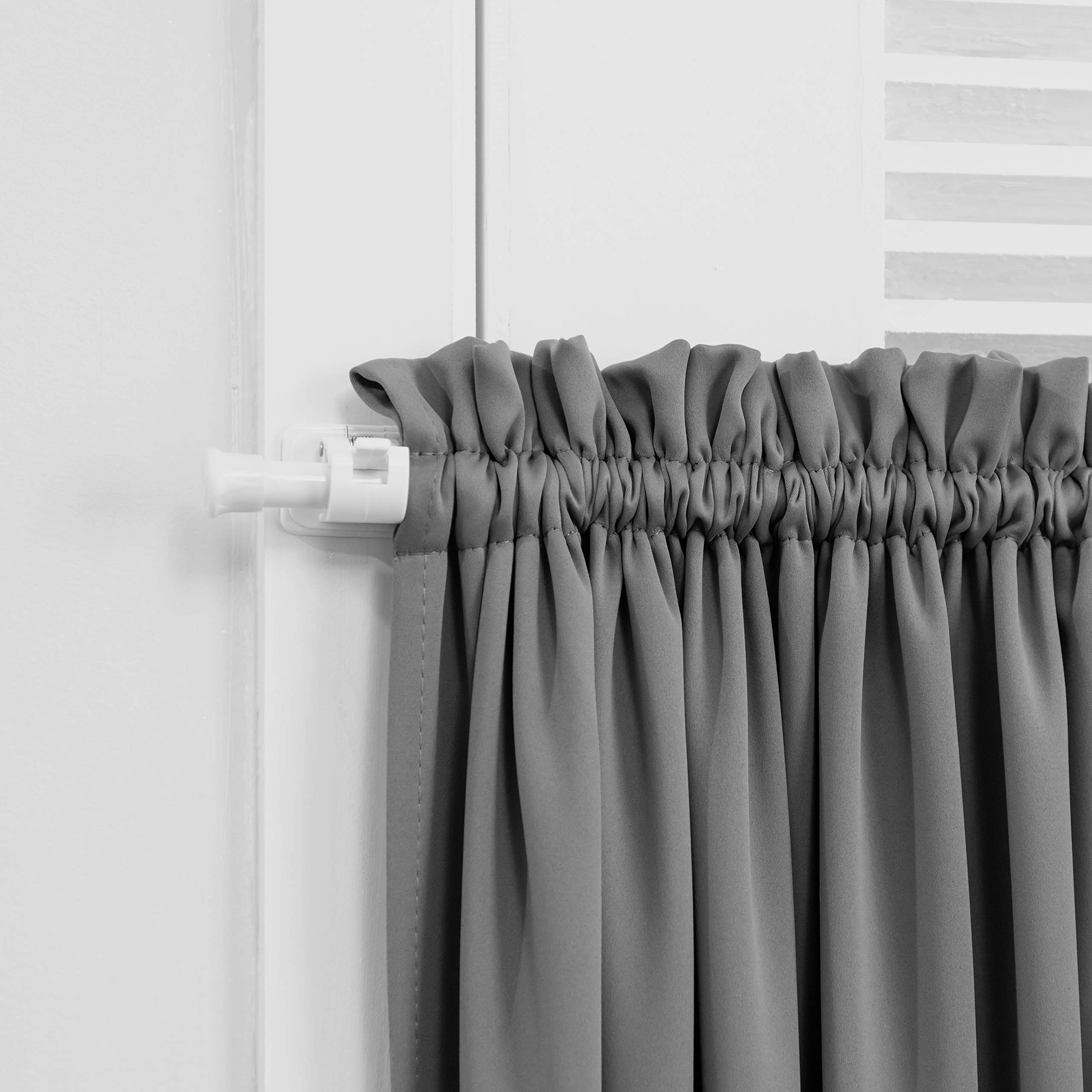Blackout Thermal Insulated Door Curtains for French Doors - 54x72 Inch Grey Sidelight Window Panel - Spring Garden Home Decor for Front Entryway & Patio Doors