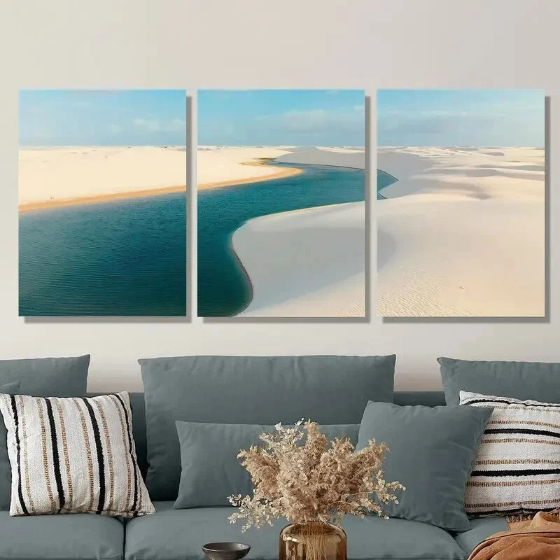 3-Piece Brazil's Atlantic Wall Art Set - Framed Canvas 40x60cm (16x24 Inches) - High Quality Print - 100% Australian Made - Ready to Hang - Perfect for Living Room, Bedroom & Office Decor