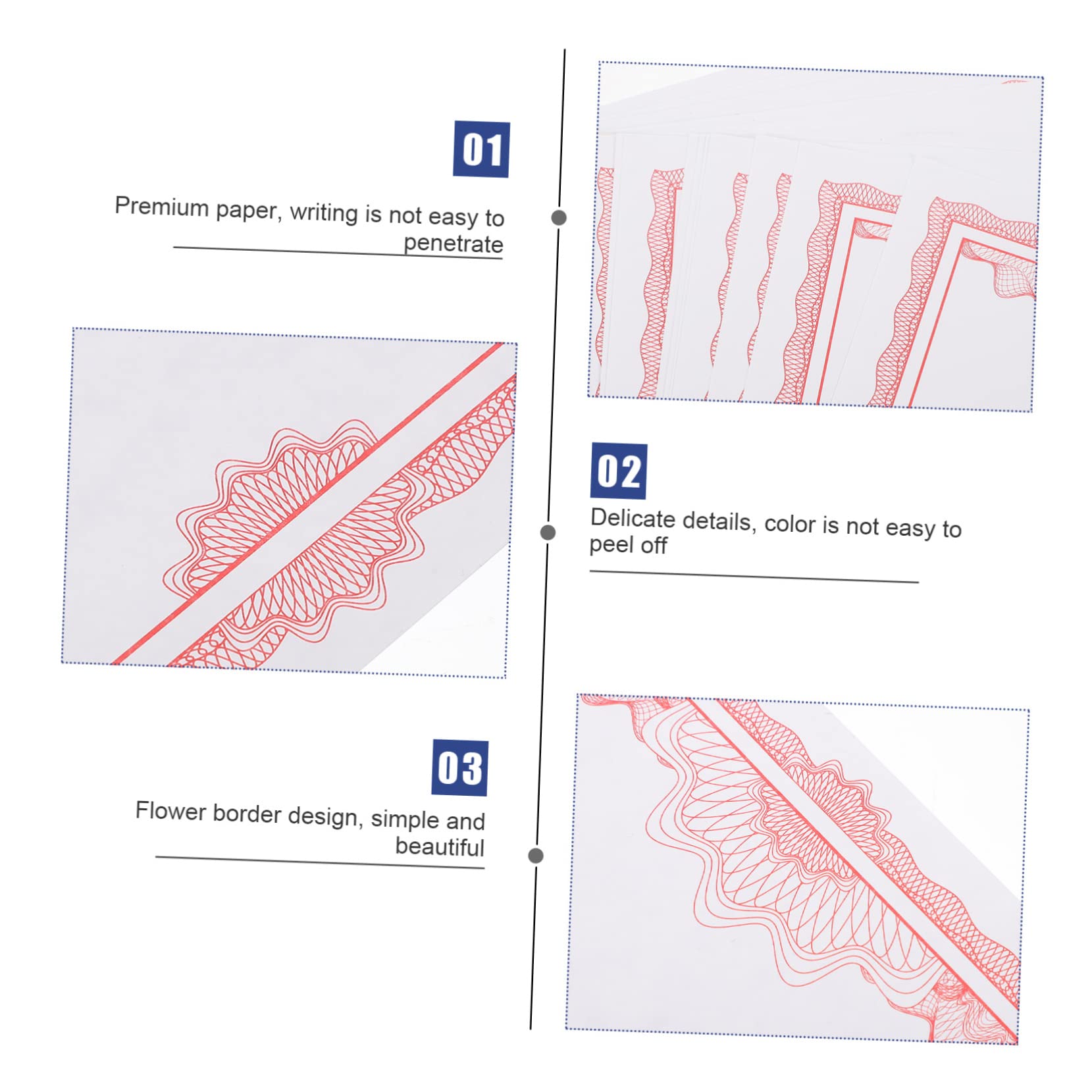 COHEALI 100 Sheets Blank Award Certificate Paper - Premium Red Academic Diploma Paper for Graduation, Recognition & Achievement Ceremonies - Perfect for Schools, Offices & Award Events