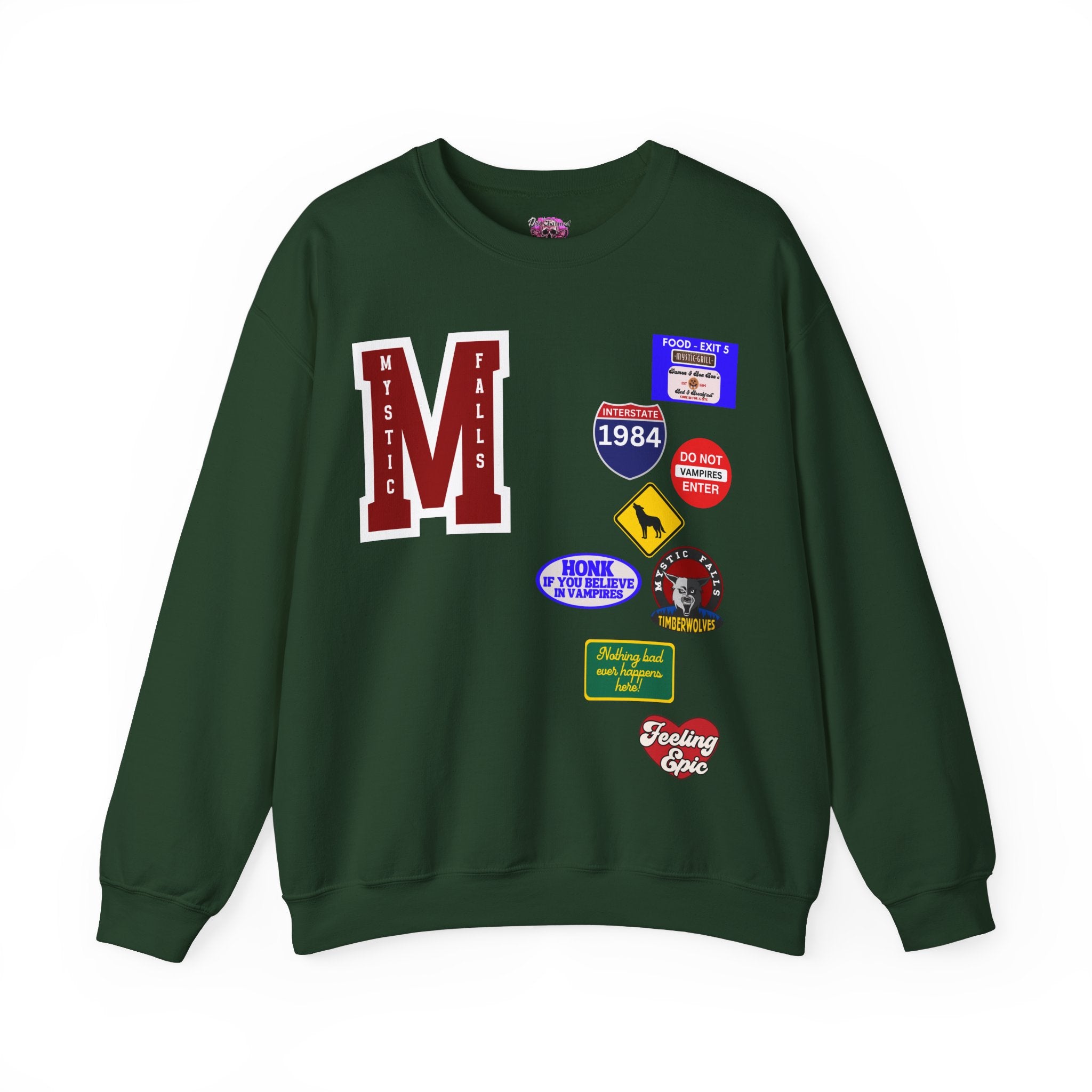 Mystic Falls Roadtrip Crewneck Sweatshirt - Comfortable Unisex Pullover for Travel & Adventure | Perfect for Road Trips, Camping & Outdoor Activities