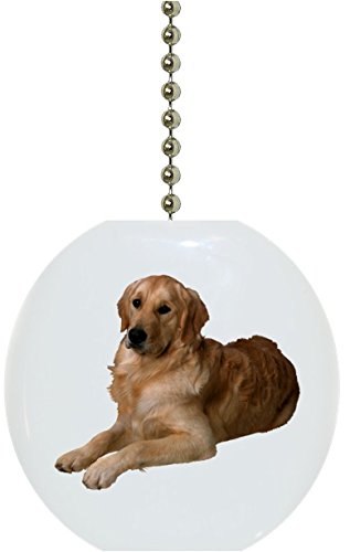 Golden Retriever Dog Ceramic Ceiling Fan Pull Chain - Decorative Light Switch Cord for Home, Kitchen, Bedroom & Living Room Decor
