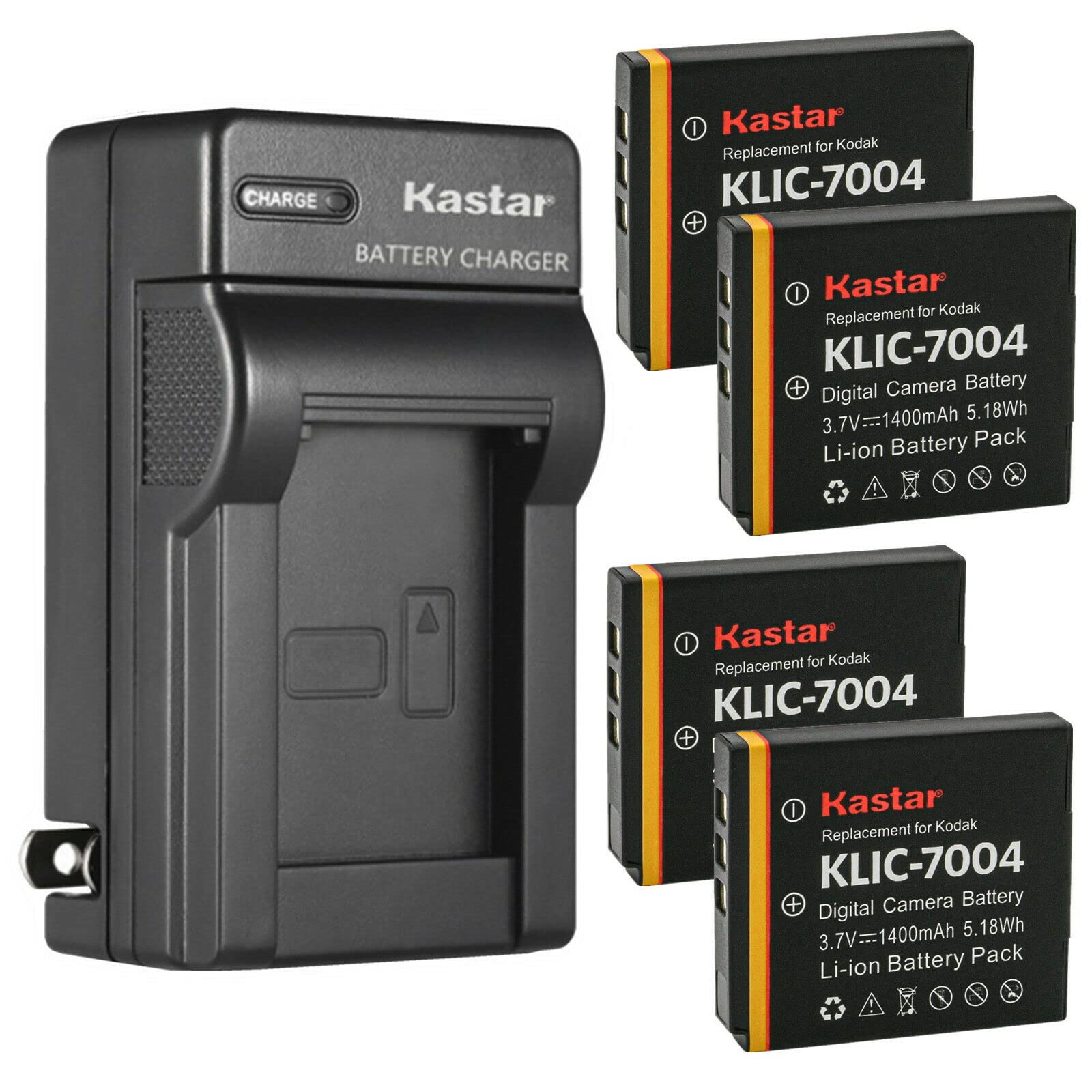 Kastar 4-Pack Replacement Battery and AC Wall Charger Compatible with Kodak EasyShare M1033/M1093/M2008/V1073/V1233/V1253/V1273 Digital Cameras - Perfect for Travel Photography and Everyday Use