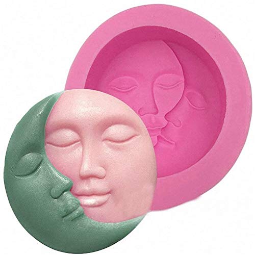 Premium Silicone Soap Molds for DIY Crafts - Sun and Moon Circular Silicone Molds for Handmade Soap, Candle, Resin, and Cake Making - Perfect for DIY Gifts, Home Decor, and Bath & Body Projects