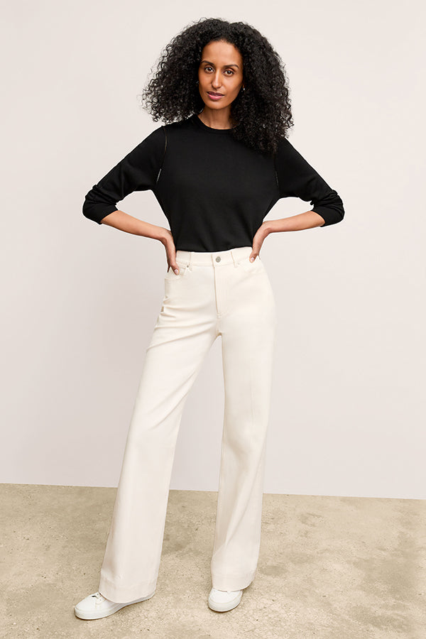 Milo Wide Leg Jeans for Women - Eco-Friendly Better Than Denim Stretch Pants in Bright Ivory | Casual Chic Outfit for Streetwear & Everyday Comfort