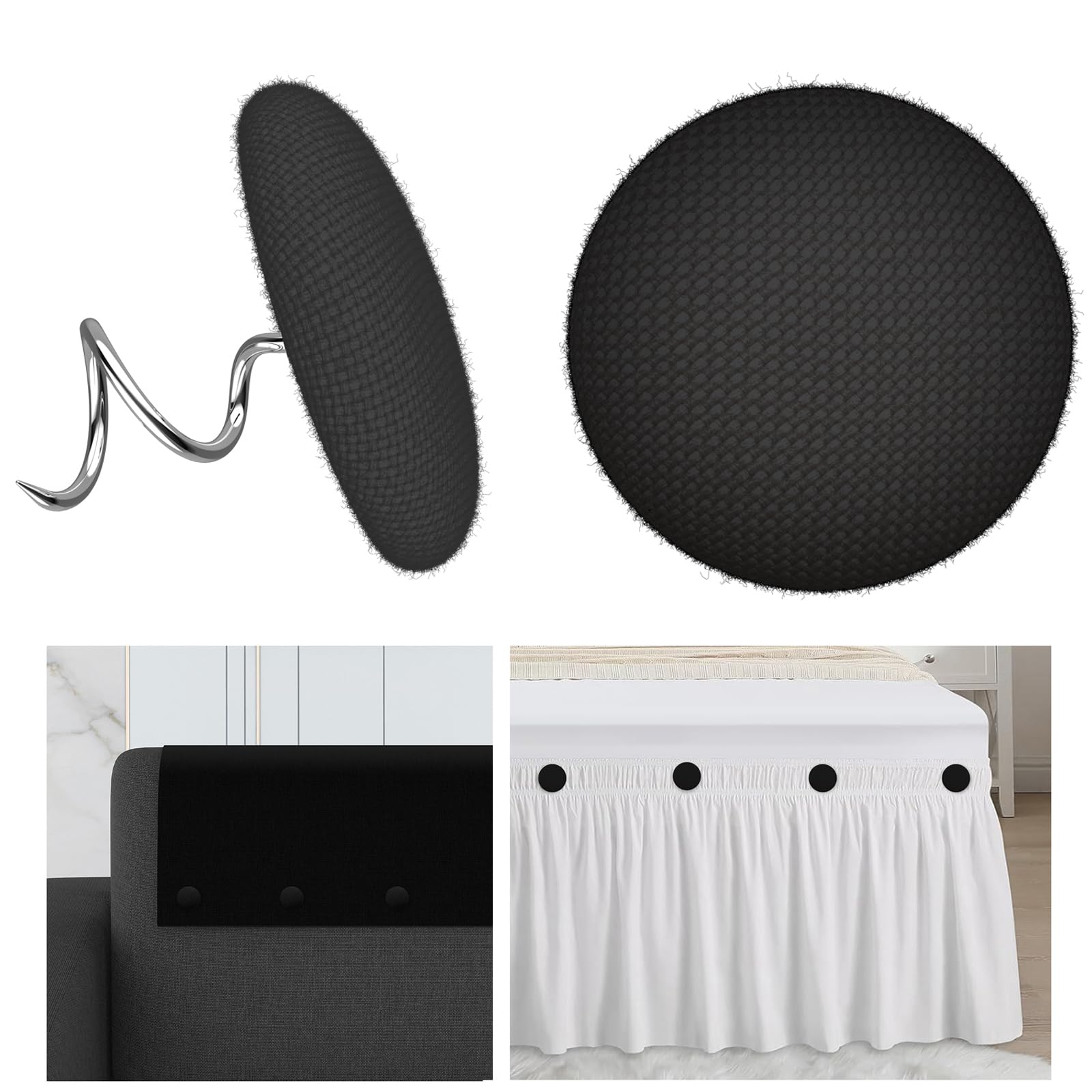 20 Pcs Upholstery Tacks - Fabric Covered Button Twist Pins for Sofa, Armchair, Bed Skirts & Furniture Repair | DIY Headliner Pins for Car, Home Decor & Slipcovers (Black) - Perfect for Upholstery Projects & Crafting