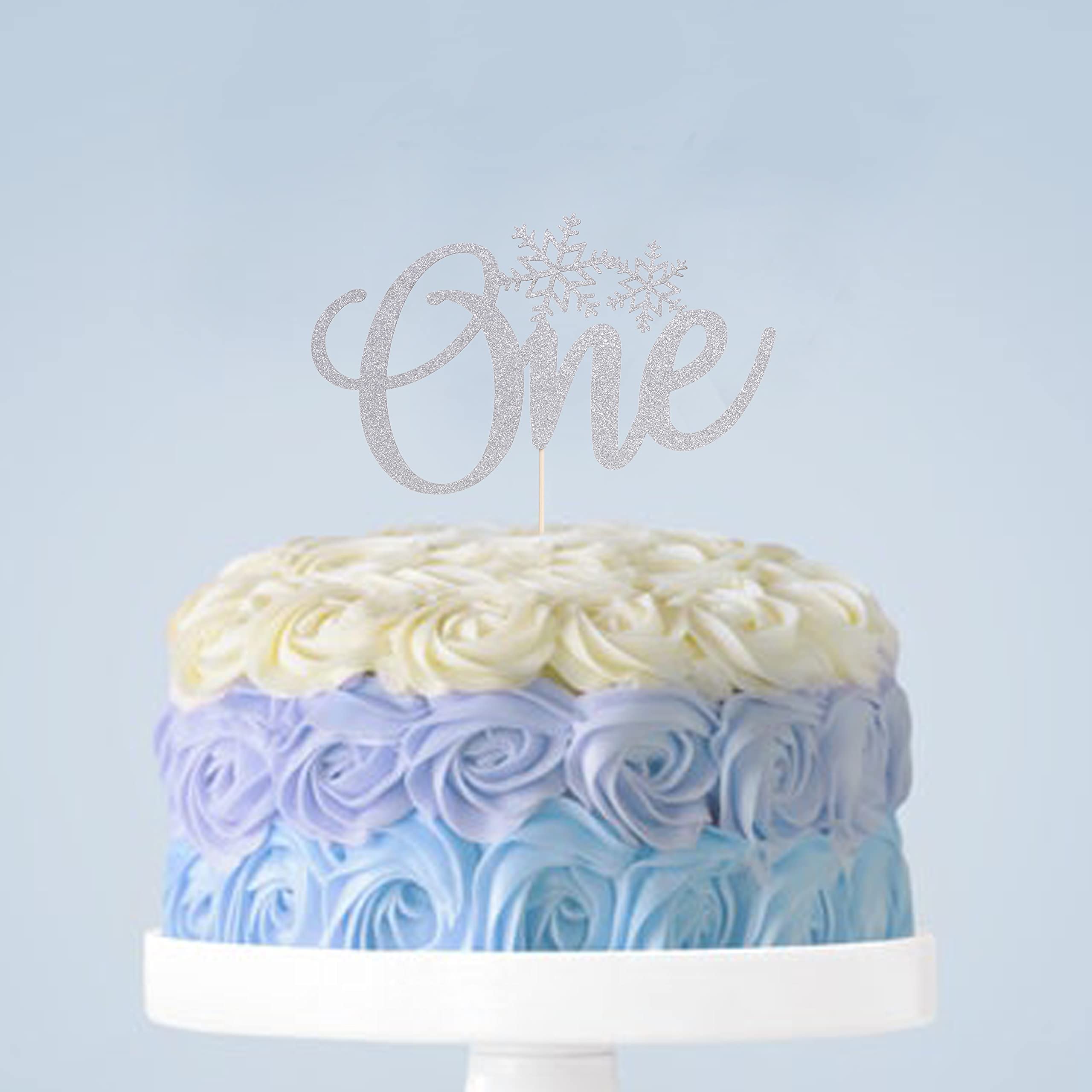 Snowflake Winter Onederland Cake Topper for Girls - 1st Birthday Party Decorations | Perfect for Winter Themed Birthday Cakes, Baby Showers & Dessert Table Displays