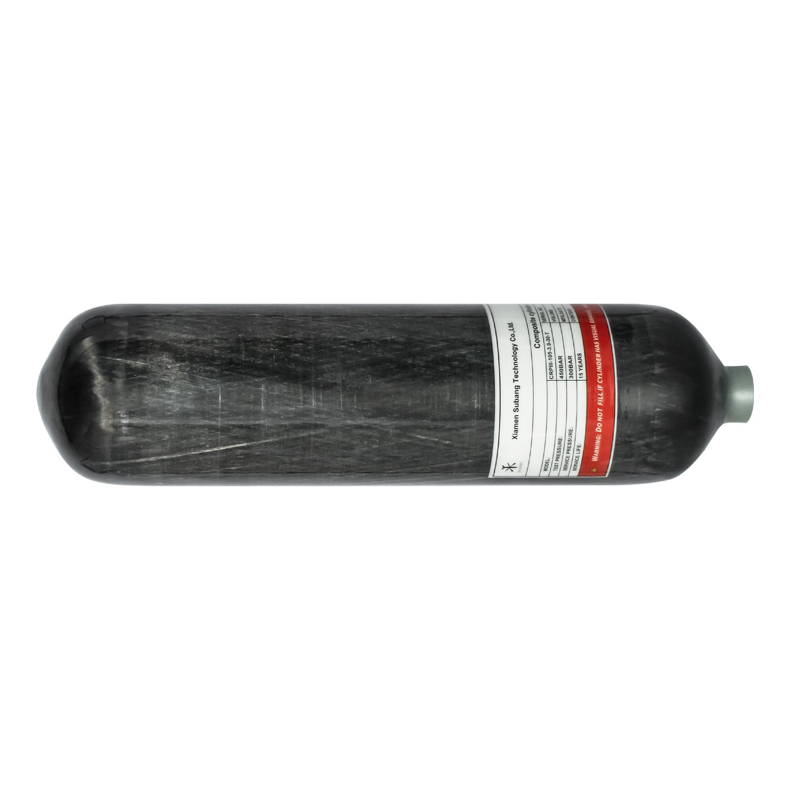 TUXING 4500Psi PCP High Pressure Air Tank - 3L Carbon Fiber Composite Cylinder, CE Approved for Paintball, Diving & Scuba (Empty Bottle, M18x1.5 Thread) - Perfect for Outdoor Sports & Emergency Air Supply