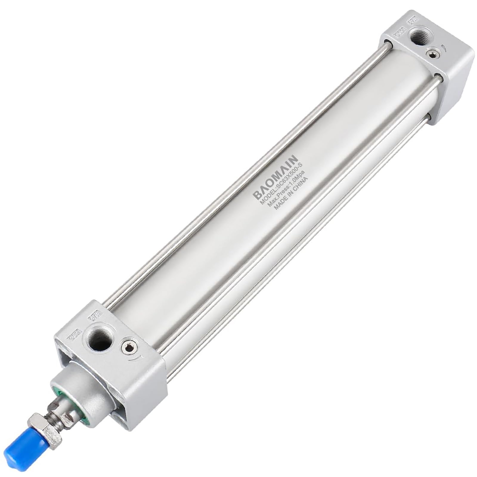 Baomain SC63 x 500-S PT 3/8 Pneumatic Air Cylinder - 2.5 Inch Bore, 20 Inch Stroke, Dual Action with Magnet - Ideal for Industrial Automation, CNC Machinery, and Pneumatic Systems