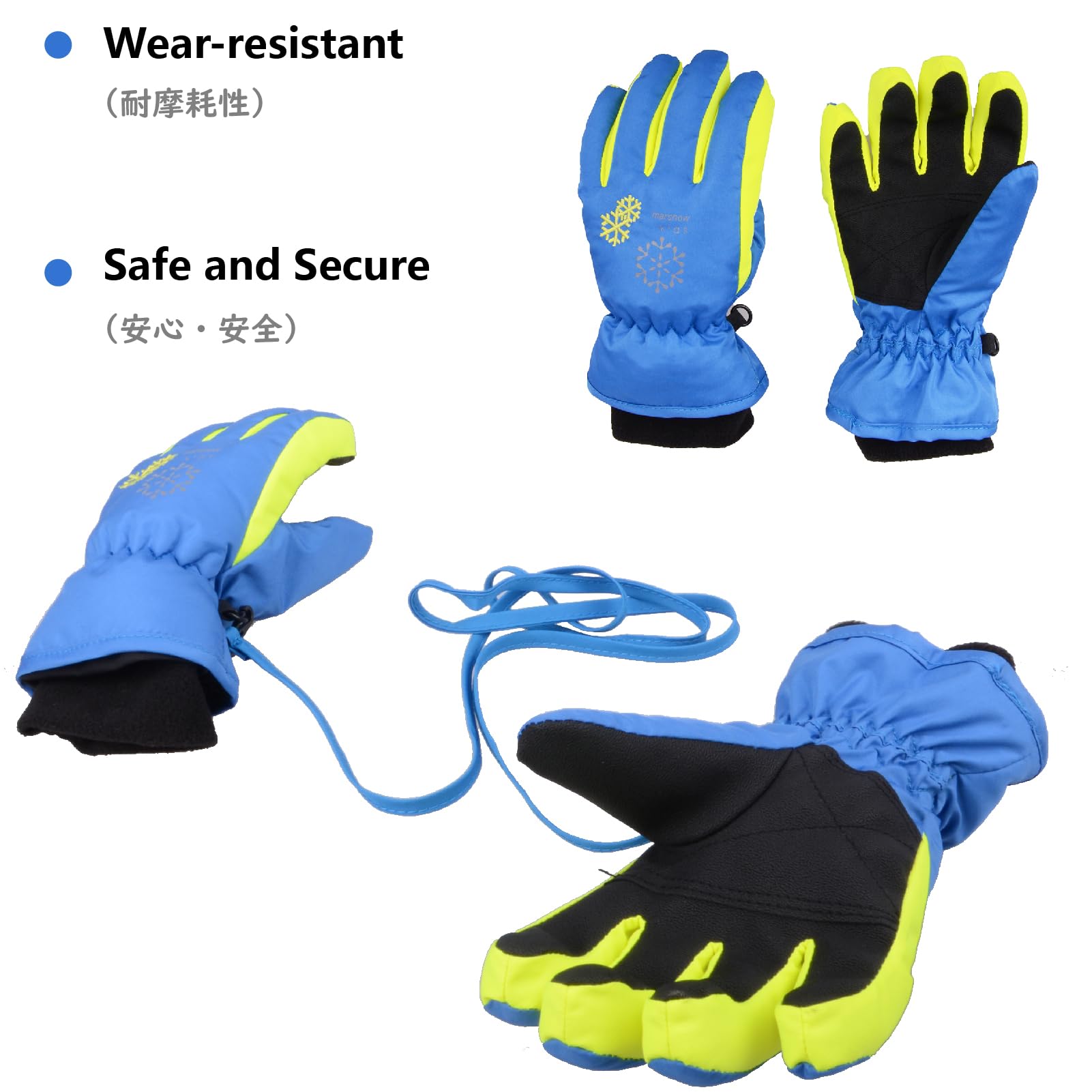 JEELAD Kids Winter Snow Gloves - Waterproof Ski Gloves for Boys & Girls - Warm Snowboard Gloves for Cold Weather - Perfect for Skiing, Snowboarding & Outdoor Winter Play