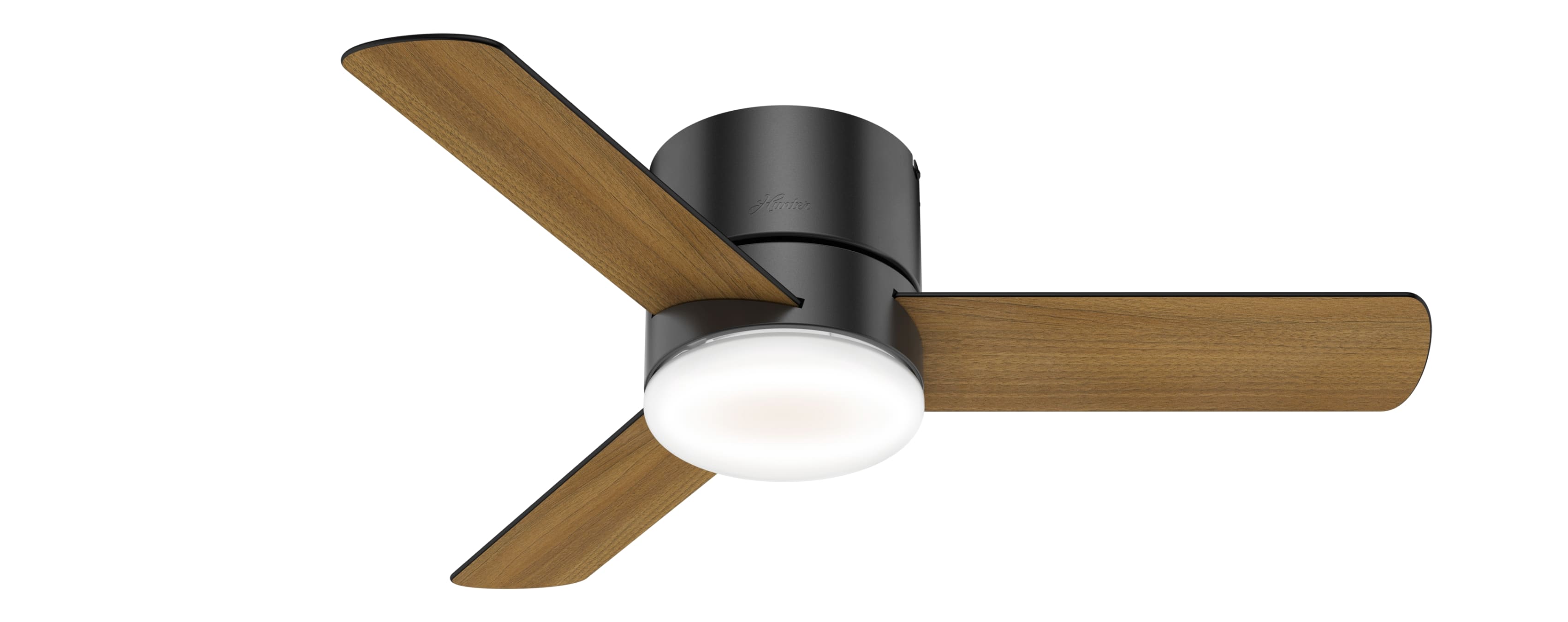 Hunter 44 Inch Minimus Matte Black Low Profile Ceiling Fan with Remote Control - Quiet Energy Efficient Indoor Cooling for Bedroom, Living Room & Office