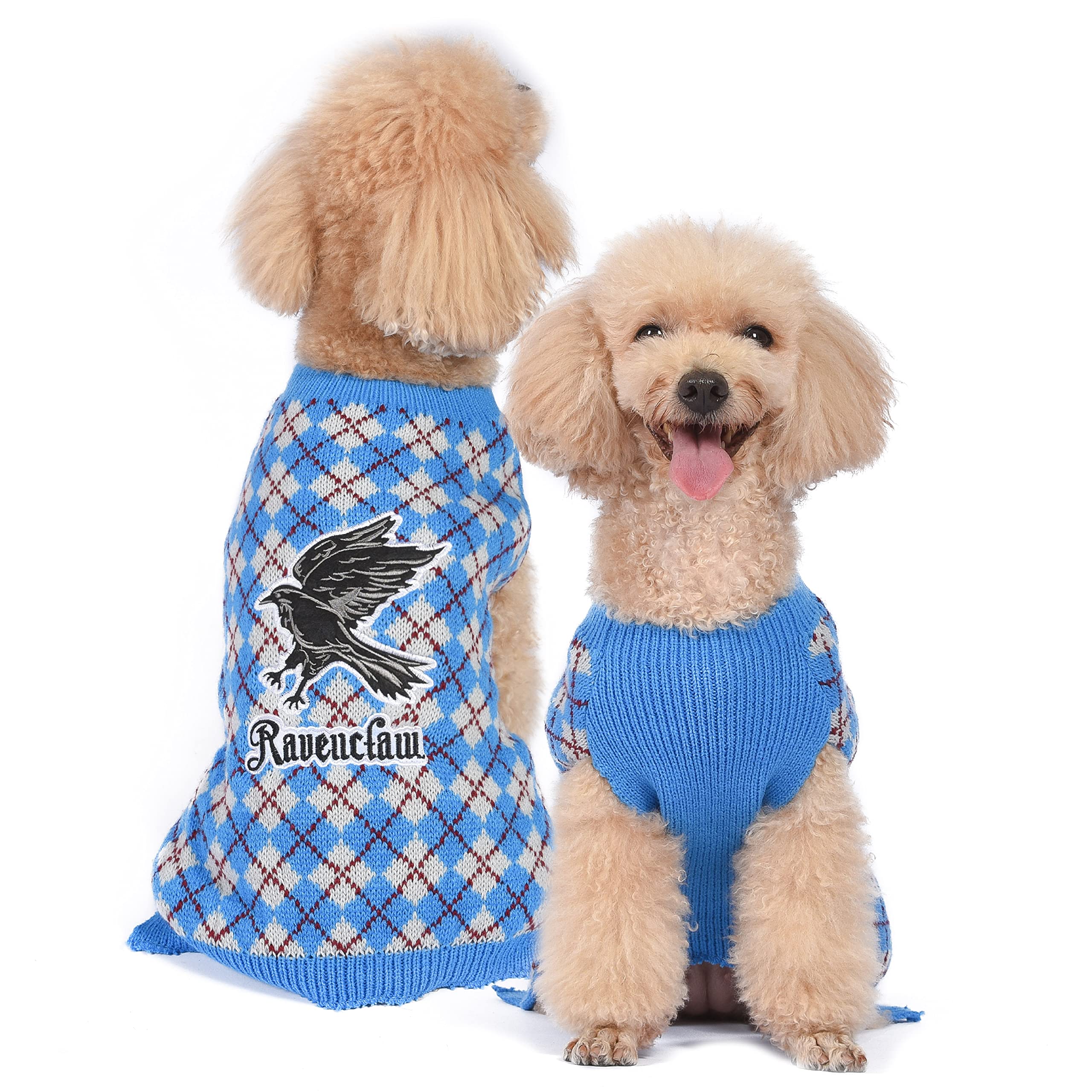Harry Potter Ravenclaw Pet Sweater for Small Dogs | XS Extra Small Dog Costume | Hogwarts House Apparel & Accessories for Cosplay, Halloween, and Birthday Parties