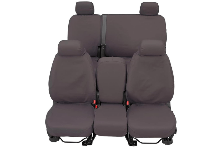 Covercraft SS3245PCGY Custom Polycotton Seat Covers for 1999-2002 GMC Sierra 2500HD/3500HD - Grey Front Seat Protectors | Durable Truck Accessories for Work & Outdoor Adventures