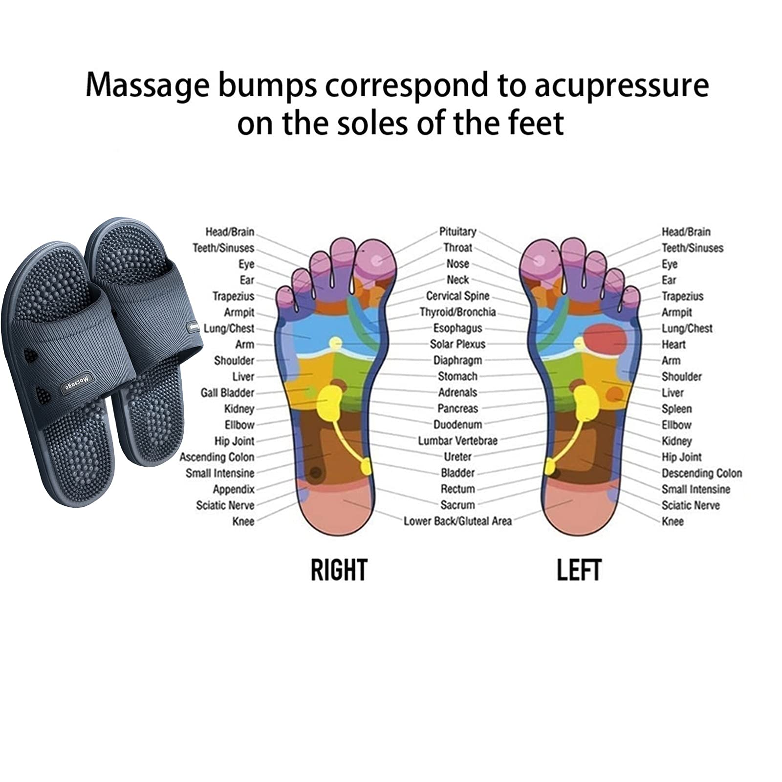 KAMWD Foot Massager Slippers - Acupressure & Reflexology Massage Sandals for Men & Women - Plantar Fasciitis Relief, Shower & House Shoes - Perfect for Relaxation After Work, Yoga, or Home Use