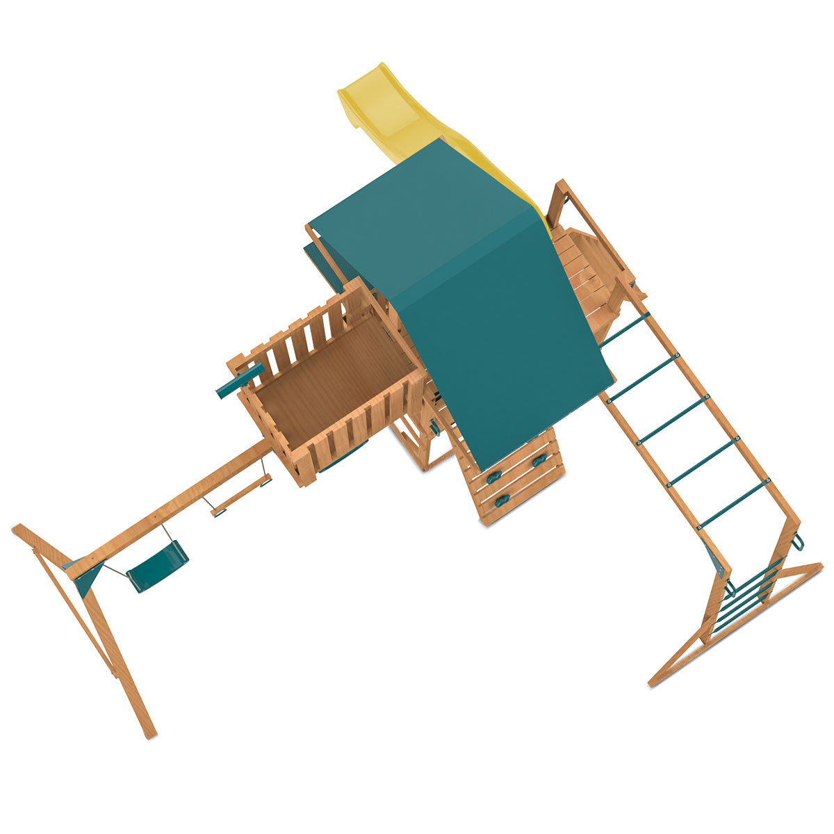 Walton Play Centre & Swing Set with Yellow Slide - Outdoor Kids Playground Equipment for Backyard Fun & Family Activities