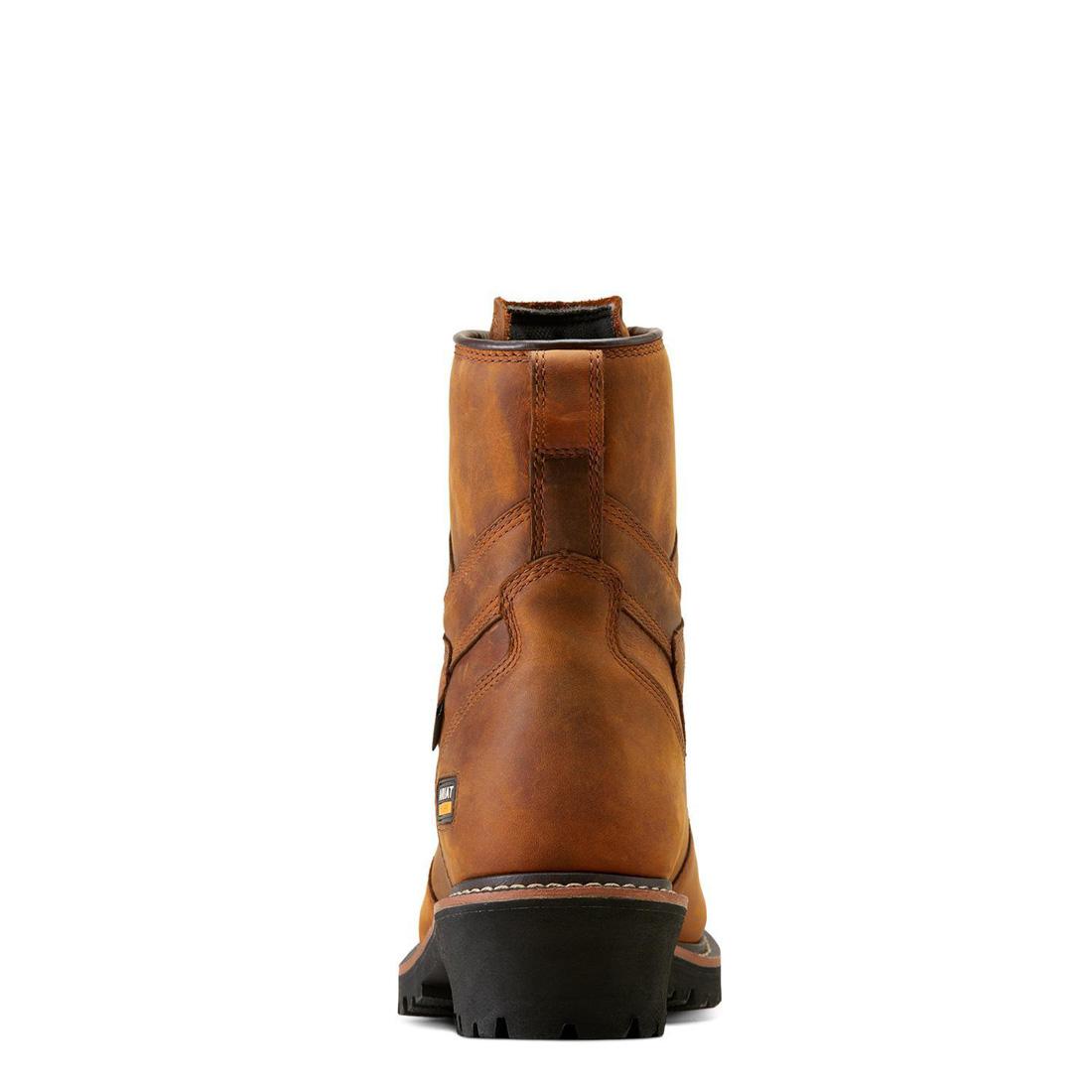 Logger Shock Shield Soft Toe Waterproof Work Boots for Men - Copper Brown - Ideal for Construction, Hiking & Outdoor Activities