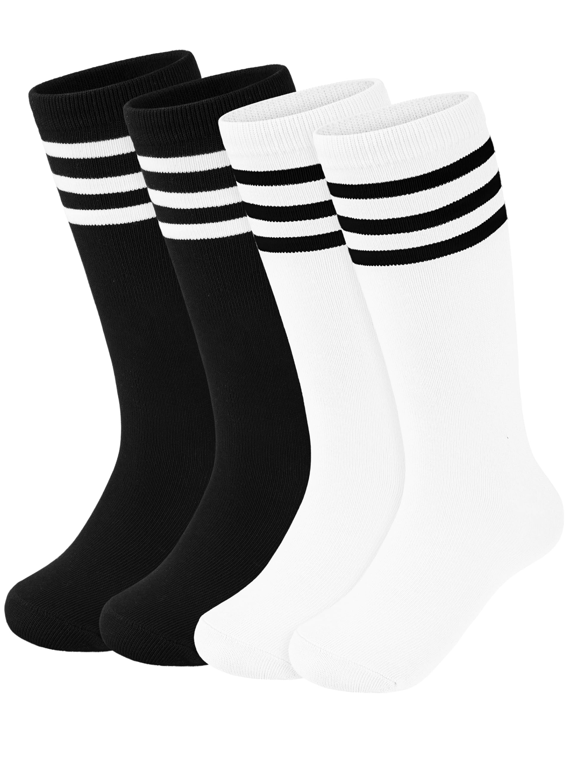 **Kids Soccer Socks - Youth Boys & Girls Athletic Knee High Striped Socks for Baseball, Softball & Sports - Perfect for Games, Training & Team Uniforms**